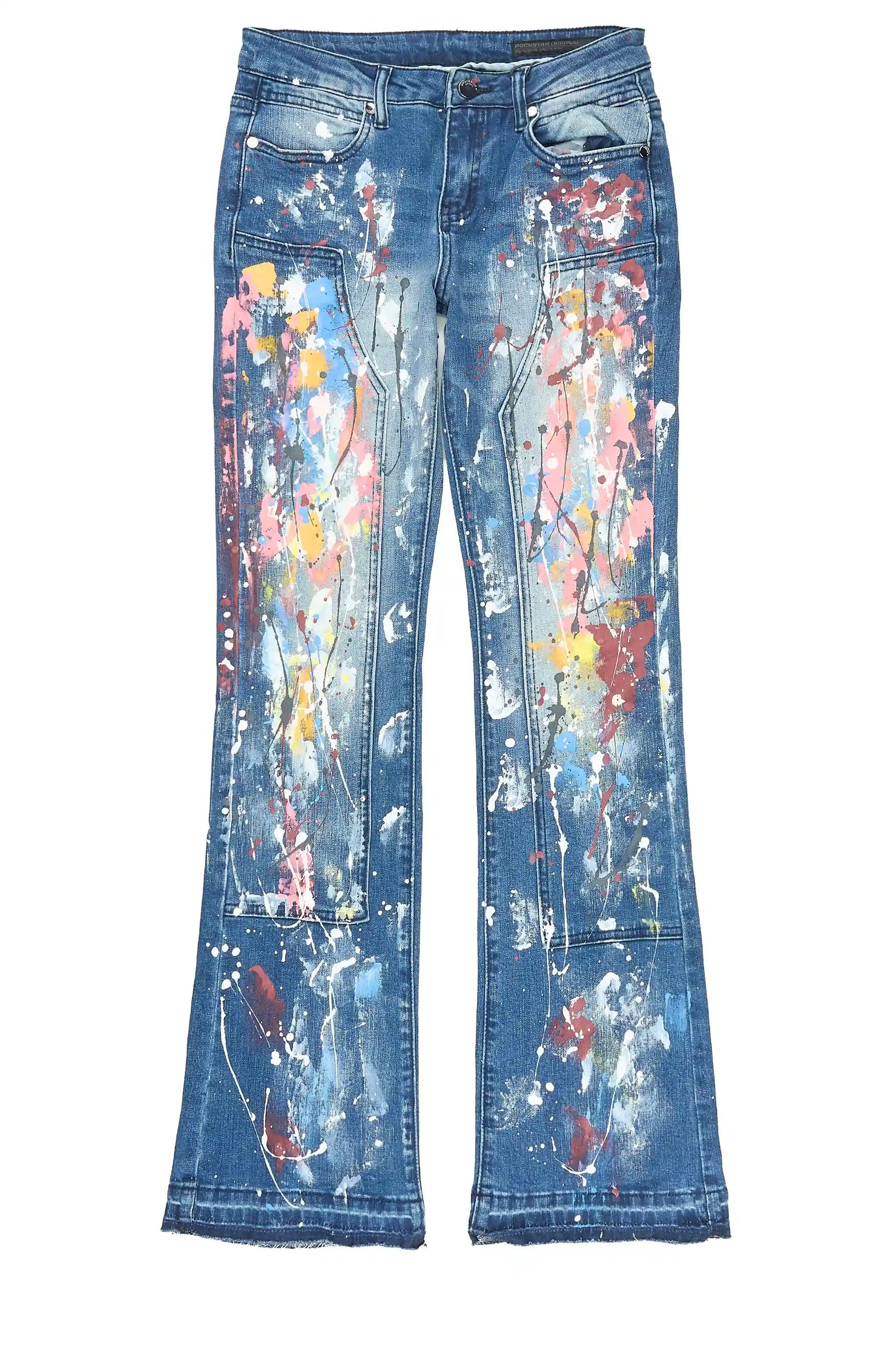 Boys Artur Dark Blue Stacked Flare Jean