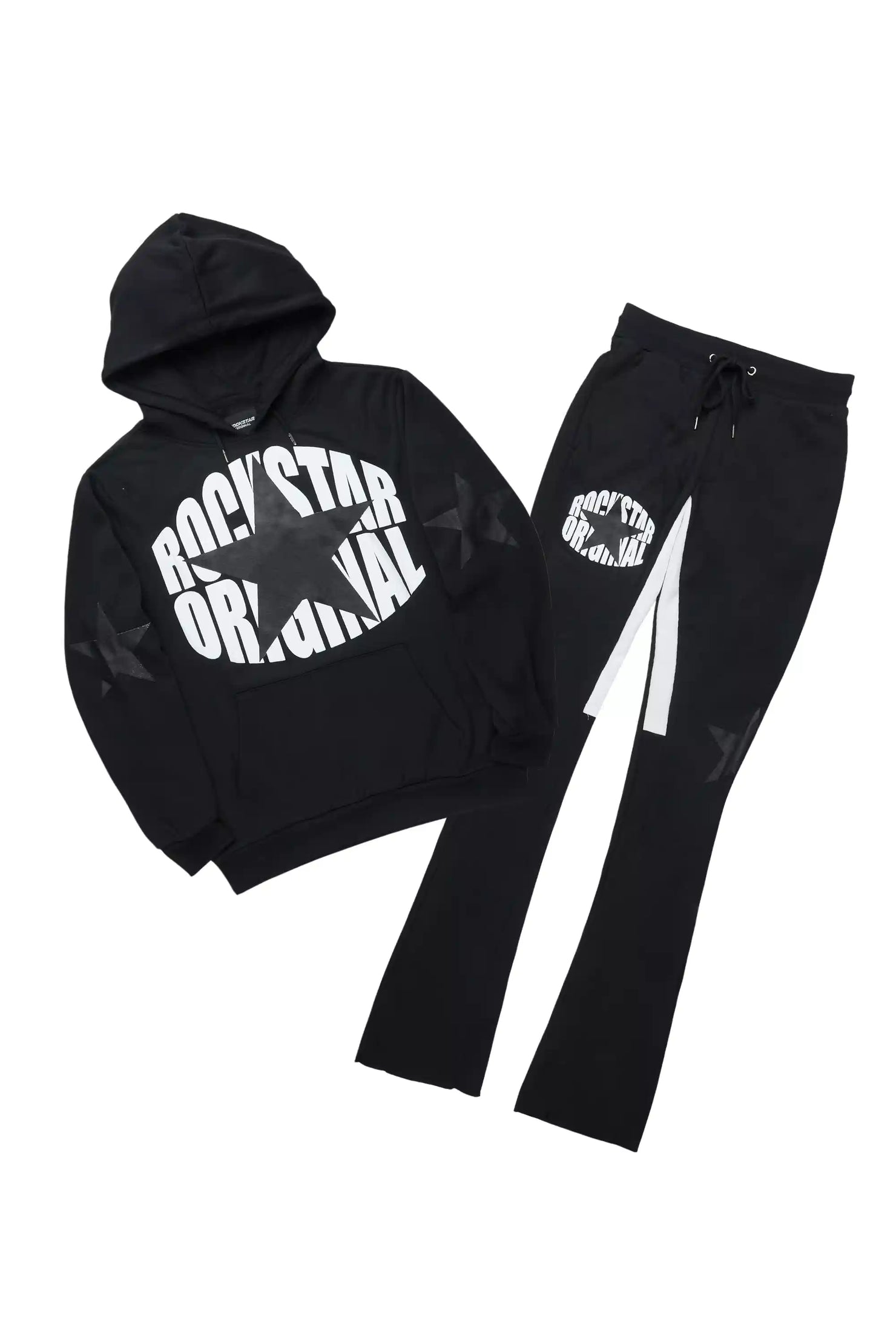 States Black/Black Hoodie Stacked Flare Track Set