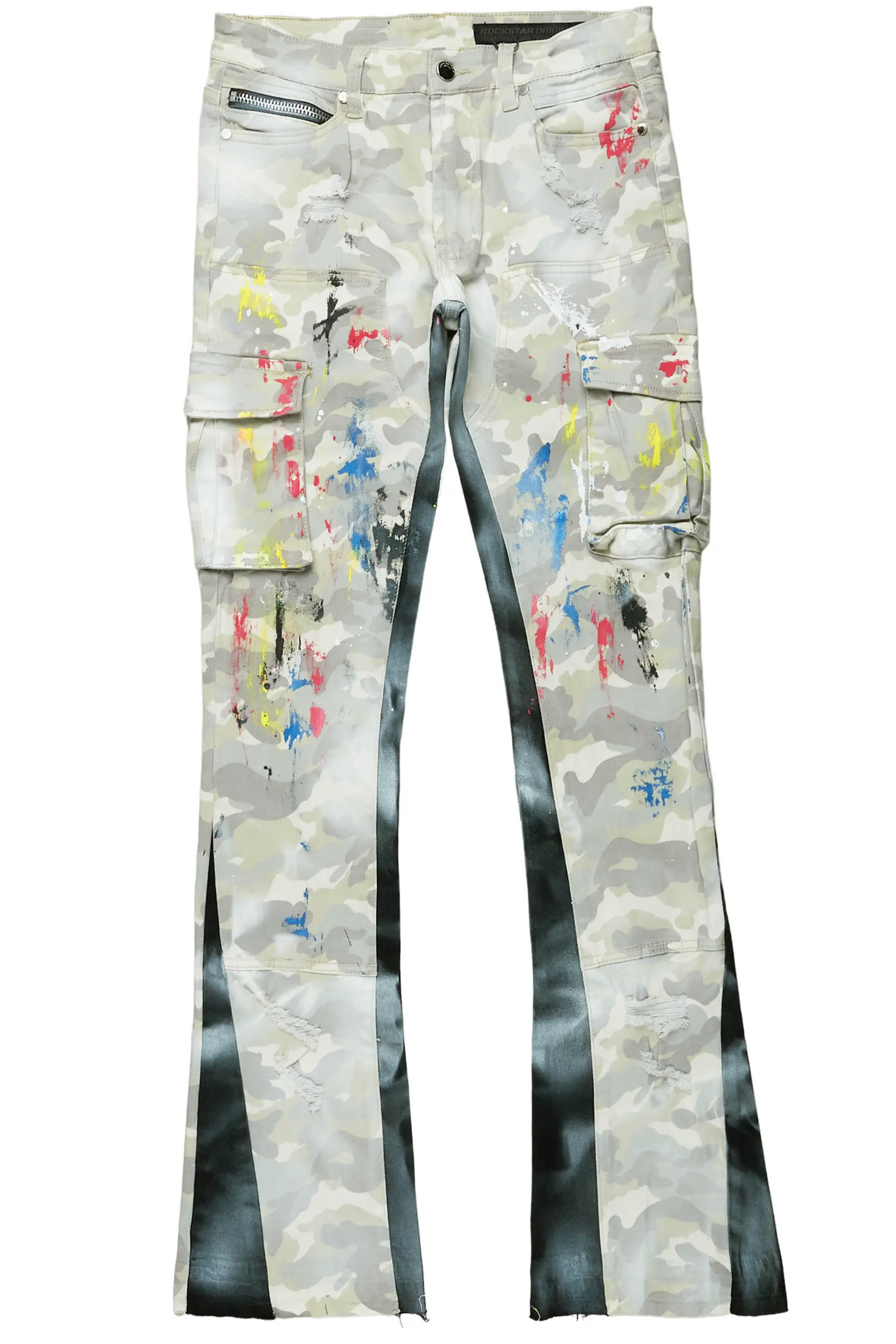 Neal Light Camo Painter Stacked Flare Jean
