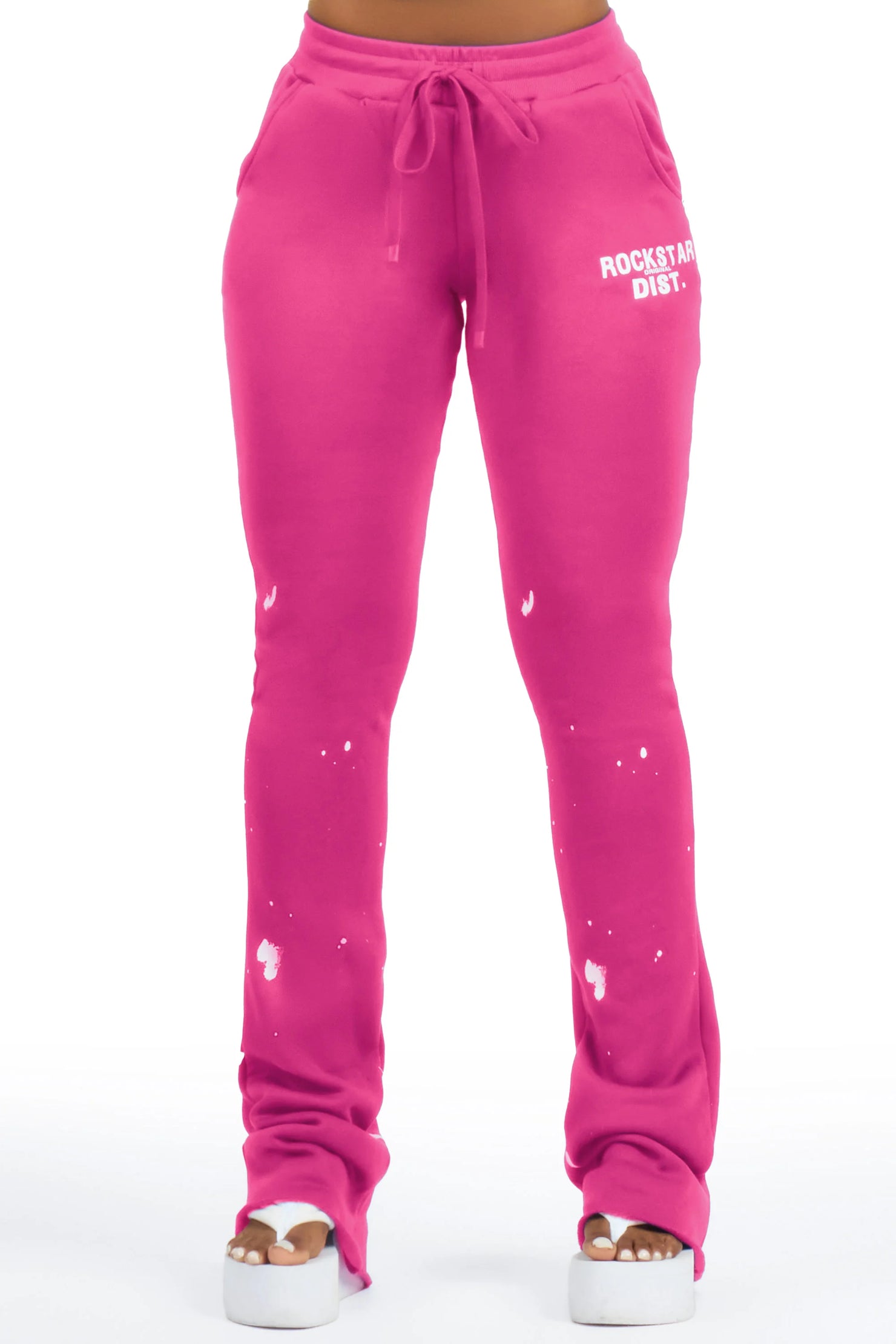 Nylia Fuchsia Super Stacked Track Pant