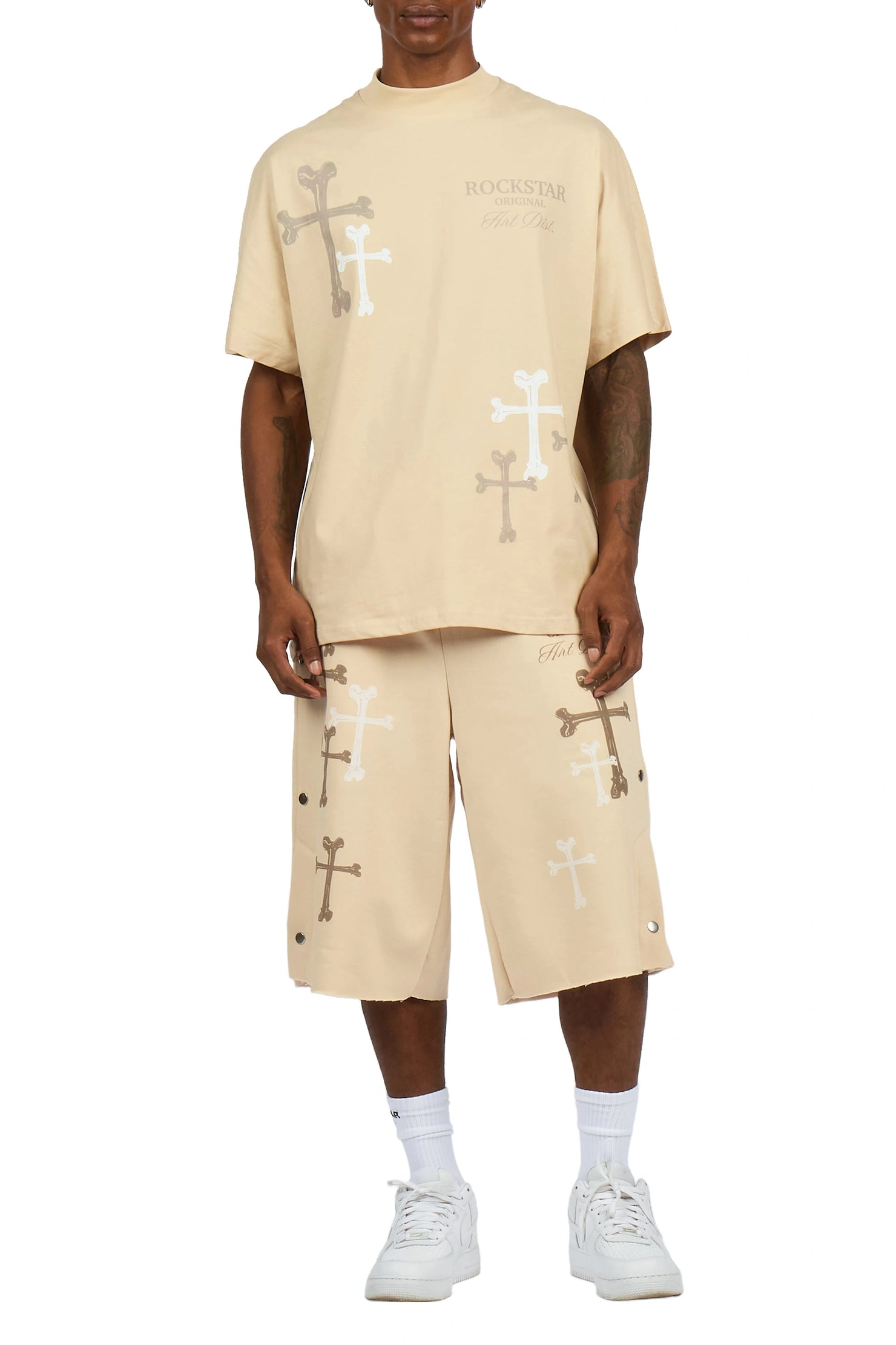 Roddy Beige T-Shirt/ Short Set