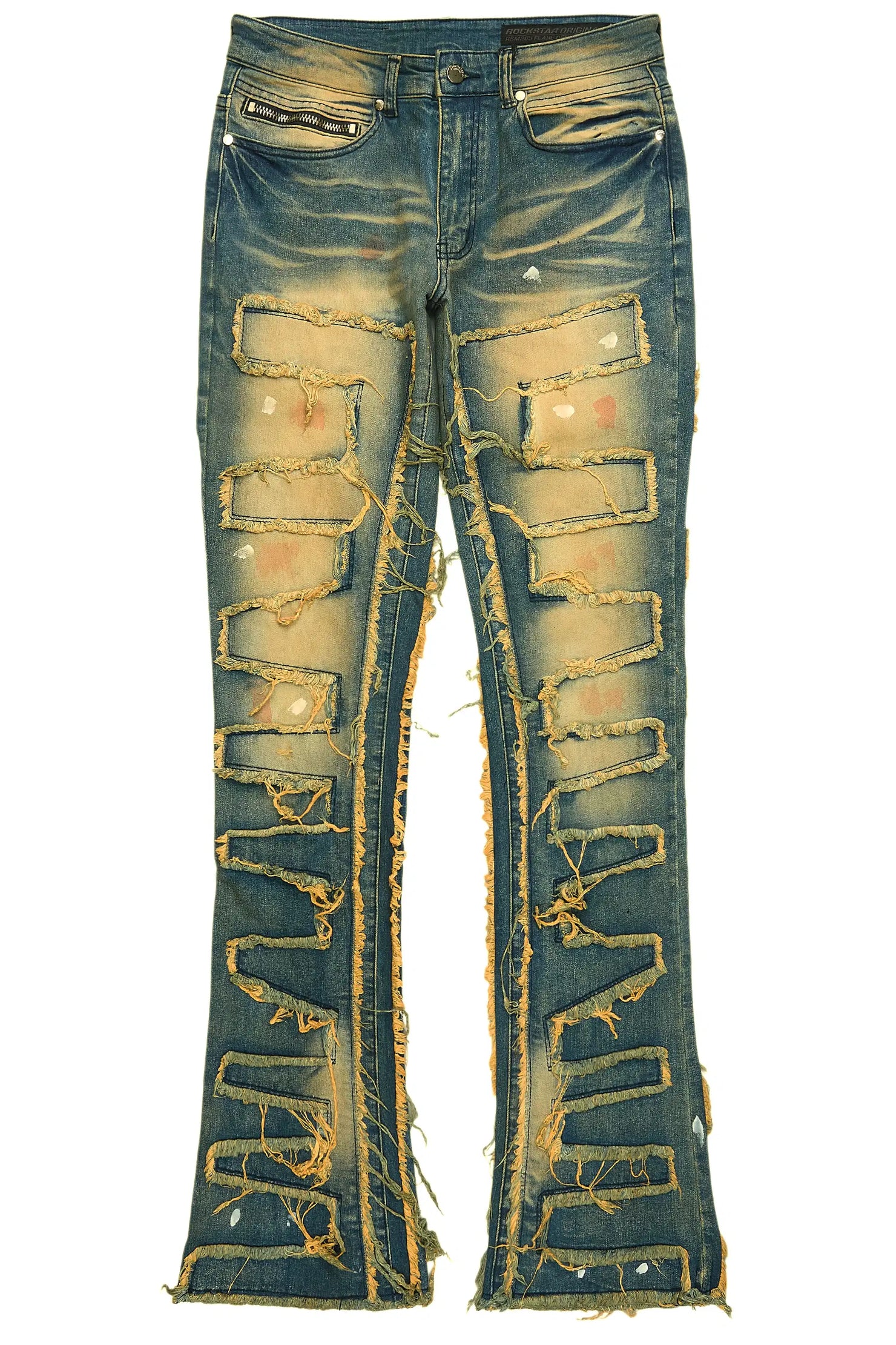 Shake Tint Dirty Blue Stacked Flare Jean