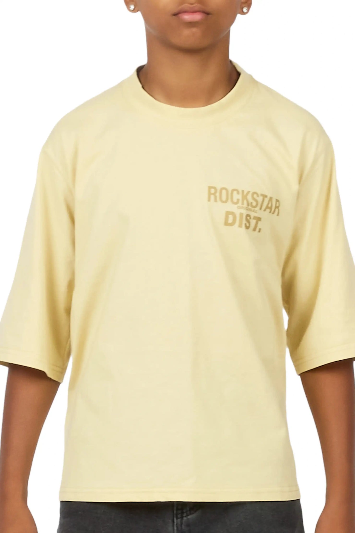 Boys Jolan Beige Boxy T-Shirt