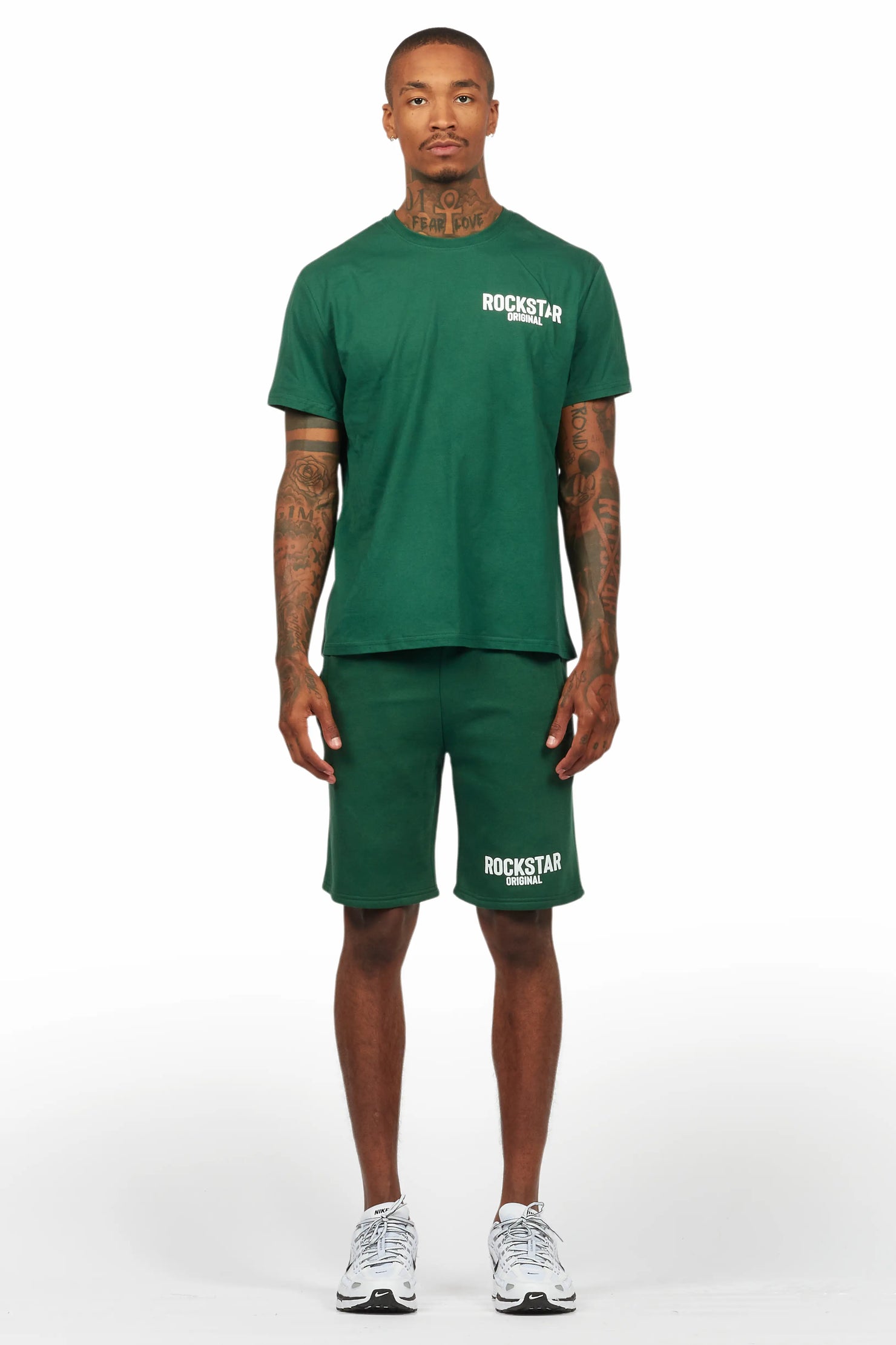 Sana Green/White Short Set