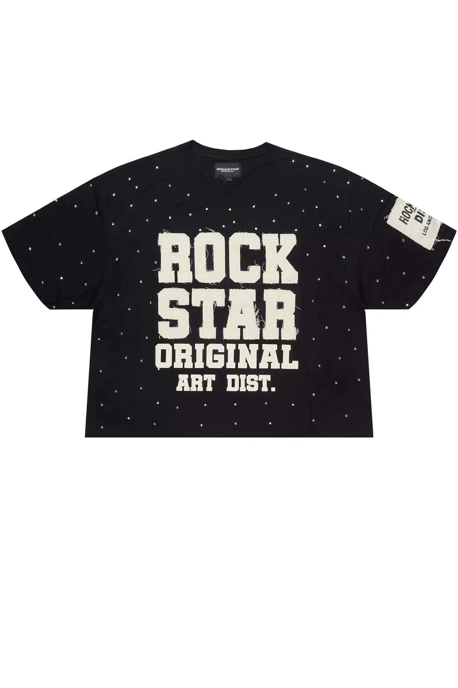 Yulian Black Boxy Crop T-Shirt