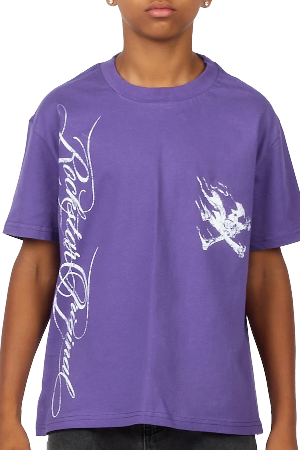 Boys Cobain Purple/White Graphic T-Shirt