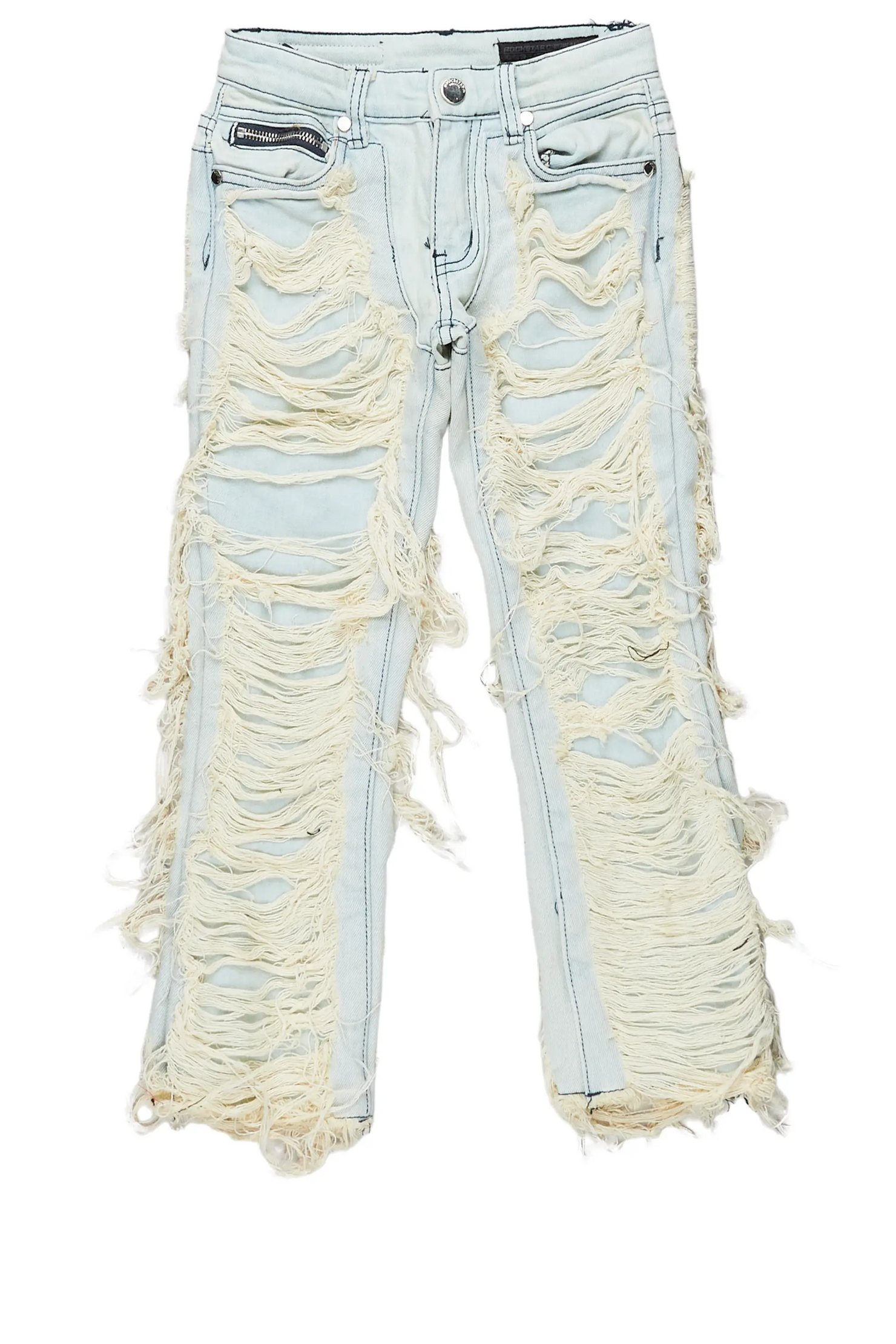 Girls Concetta Light Blue Stacked Flare Jean