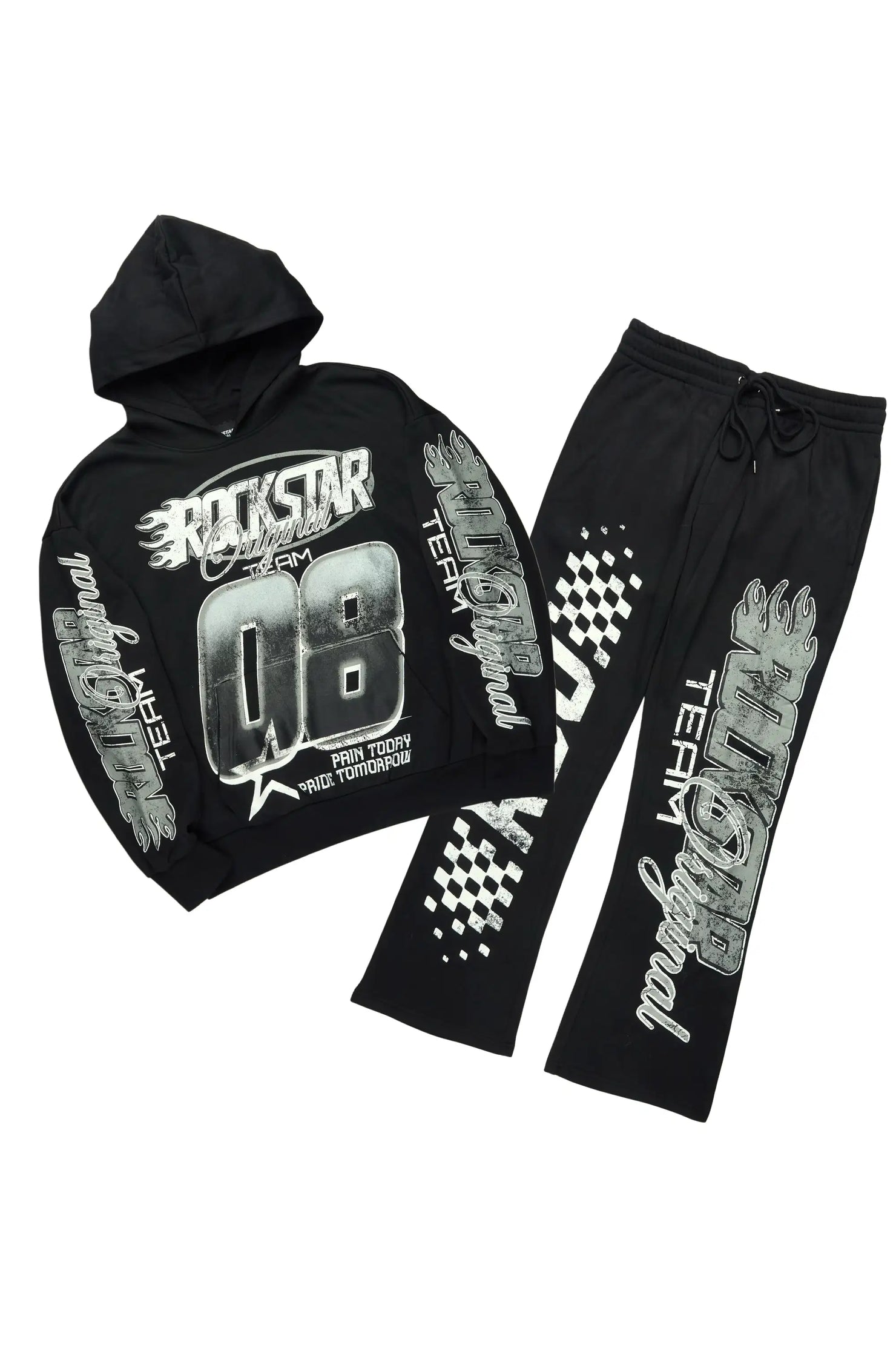 Flash Black Hoodie/Baggy Pant Track Set
