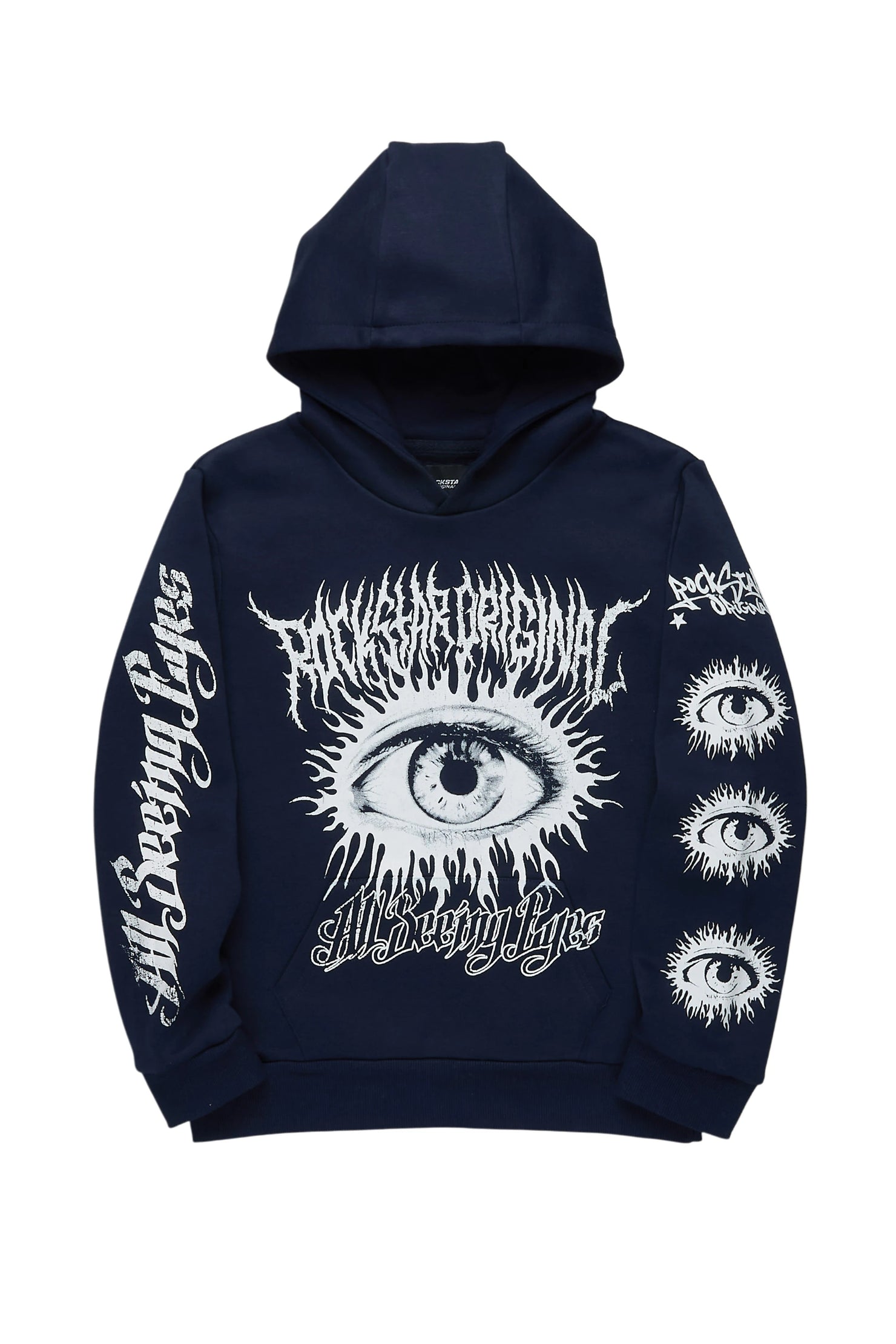 Boys All Eyes Navy Graphic Hoodie