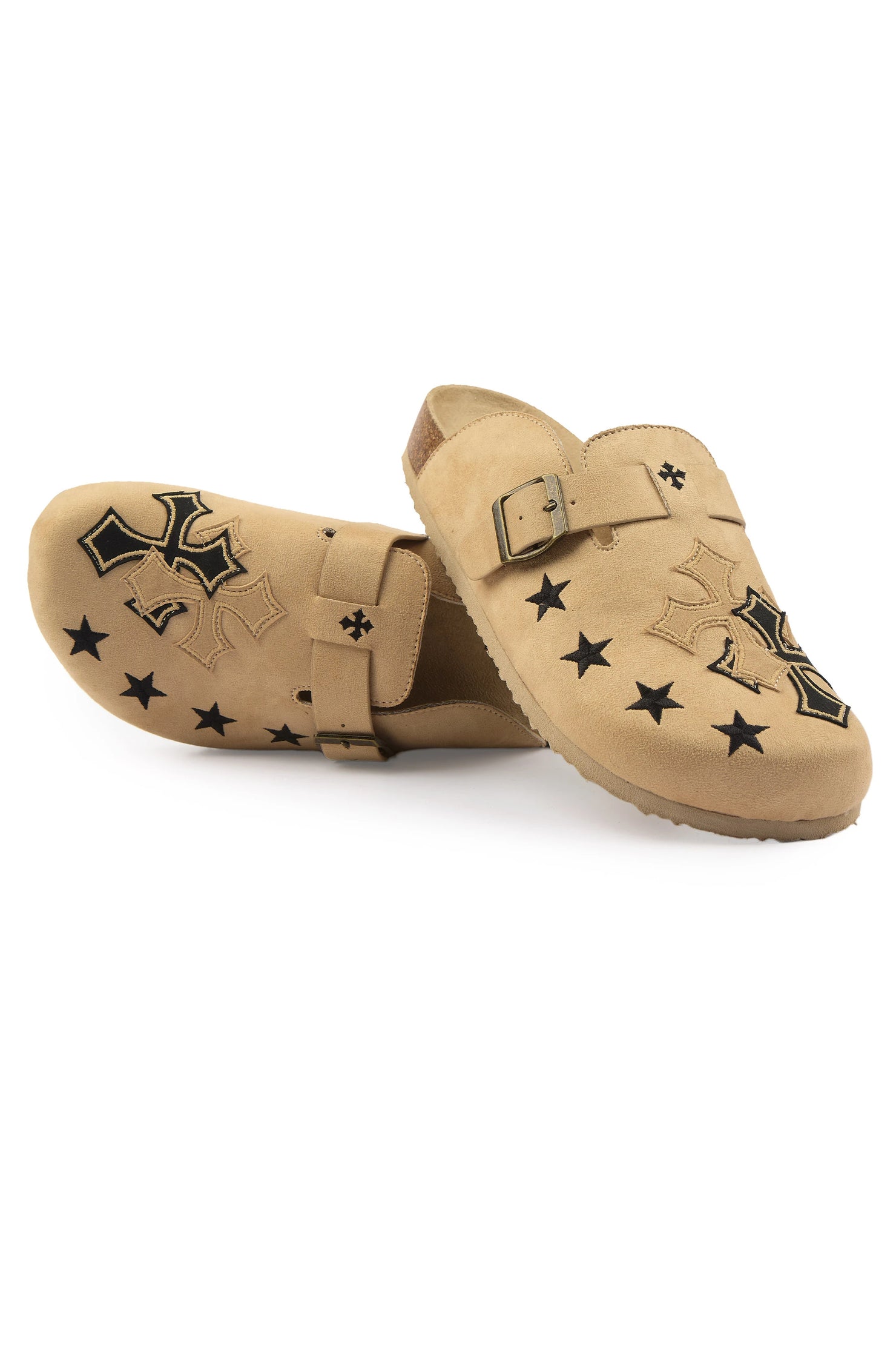 Womens Ryatta Beige Felt Patch Mule