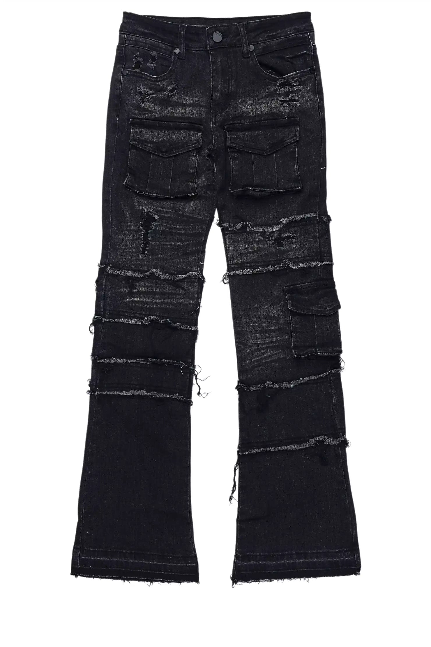 Boys Folant Dark Grey Stacked Flare Jean