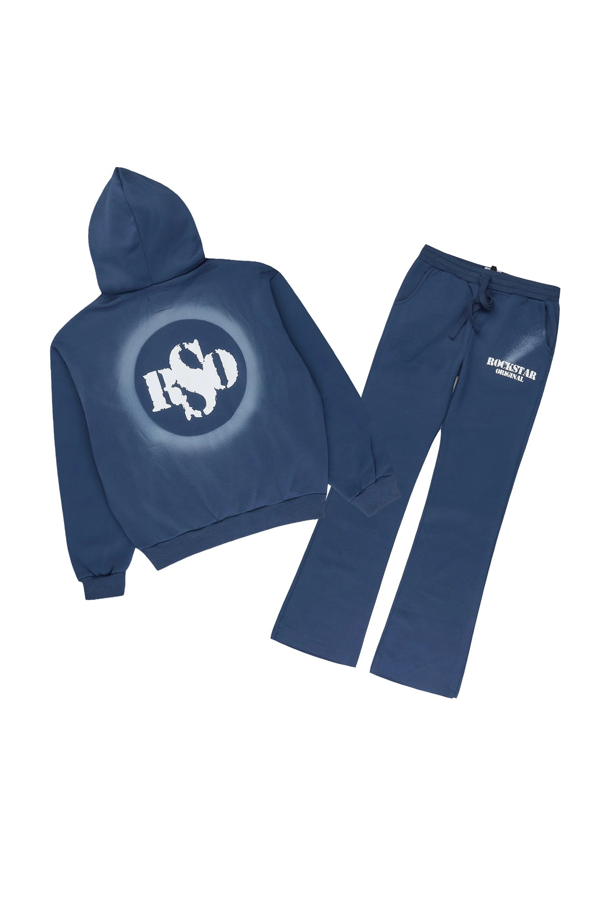 Boys Soler Navy Hoodie Stacked Track Set