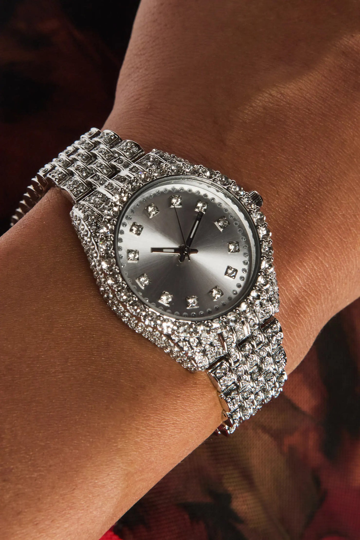 Ishani Silver Crystal Watch