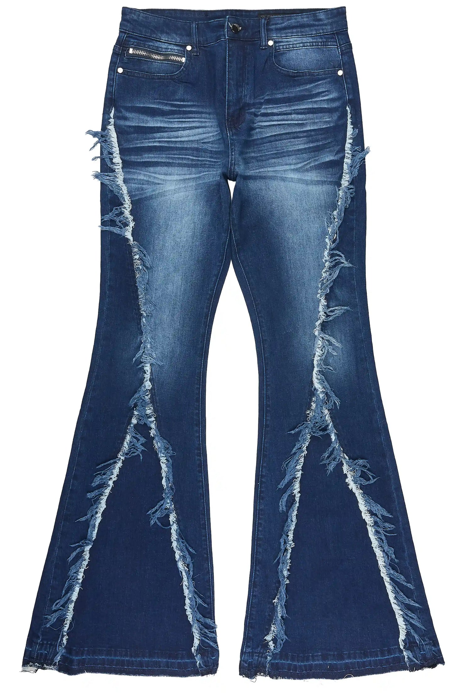 Vane Dark Blue Stacked Super Flare Jean