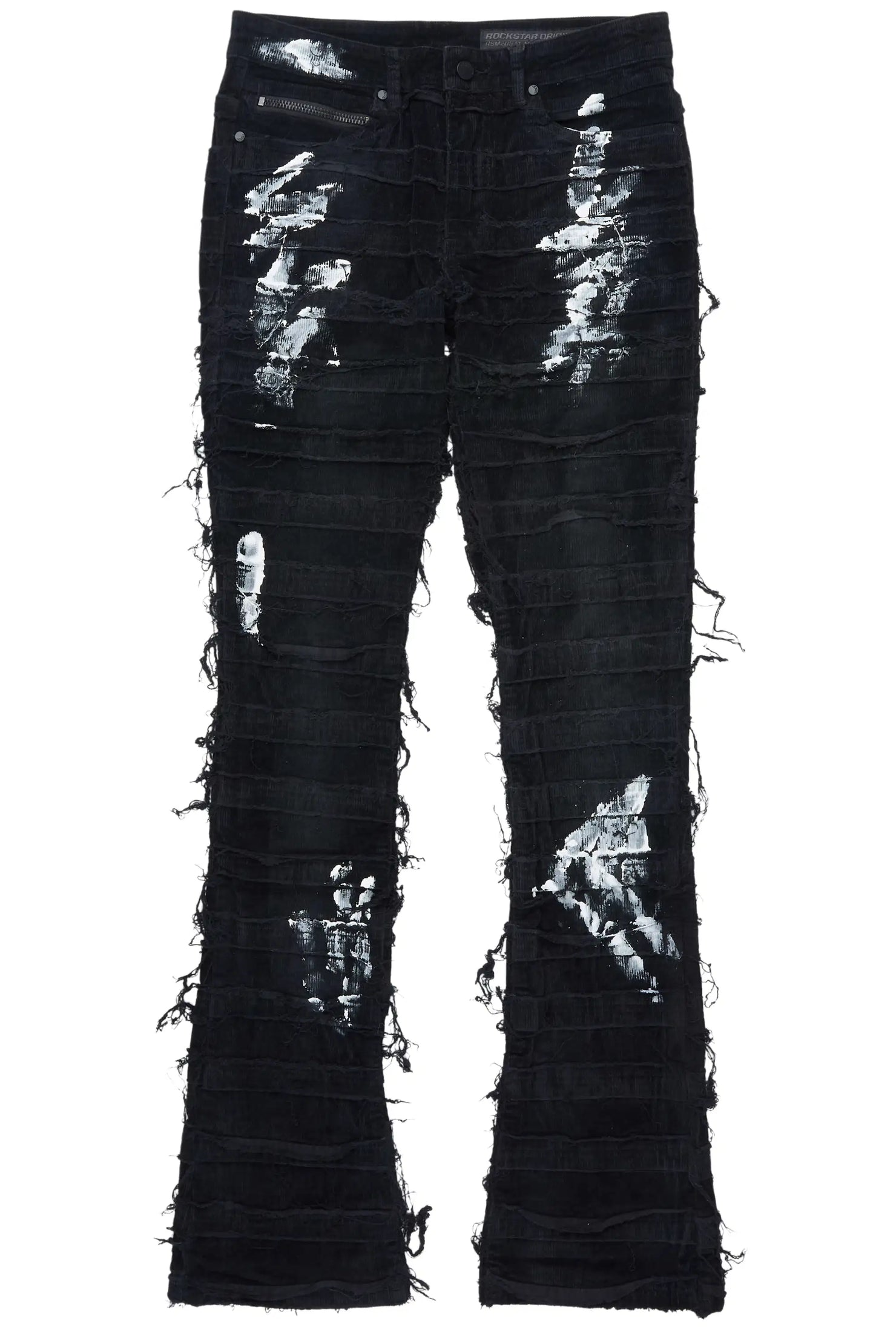Garson Black Painter Stacked Flare Corduroy Pant
