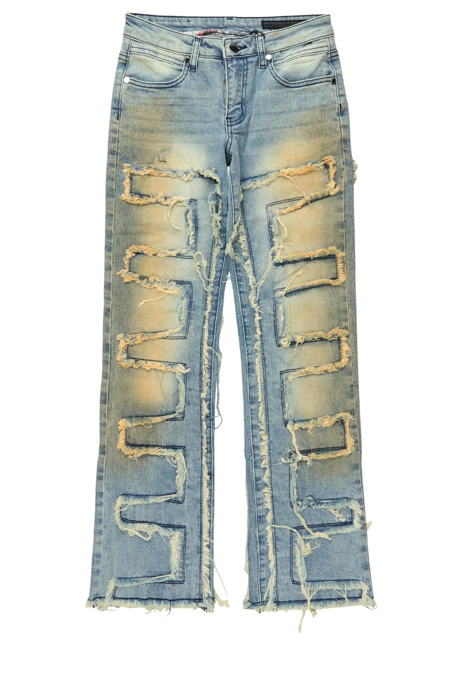 Boys Shake Tint Light Blue Stacked Flare Jean