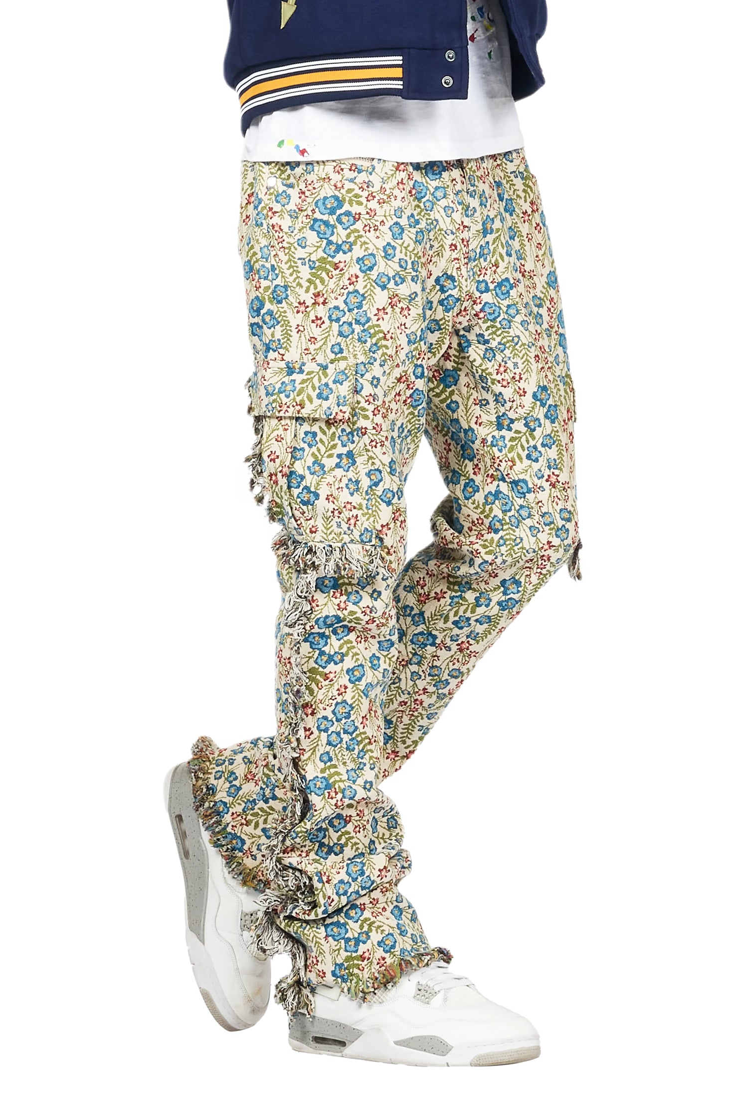 Ayara Beige/Multi Slim Tapestry Flare Jean