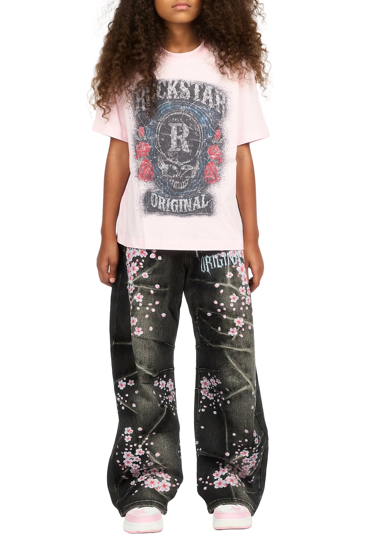 Girls Finna Black Barrel Fit Jean