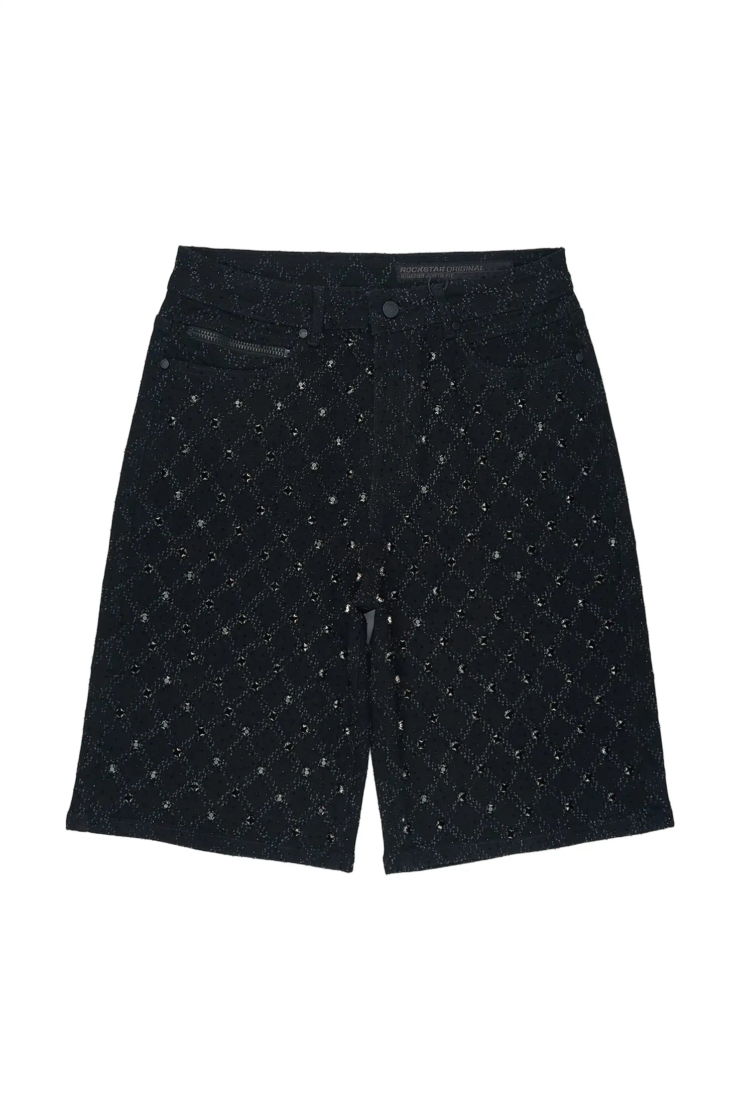 Boys Glit Black Rhinestone Jort