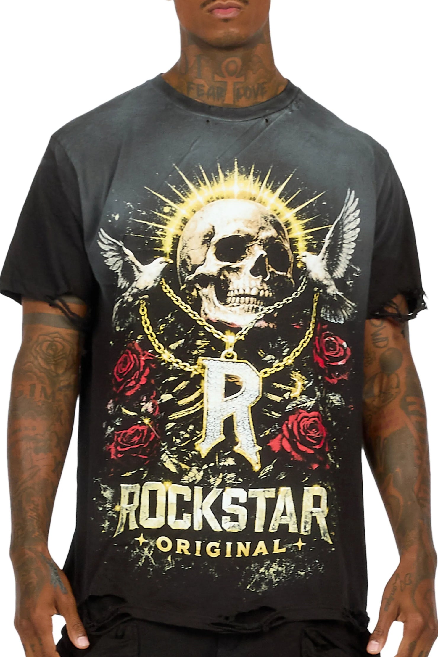Caprie Black Oversized Graphic T-Shirt