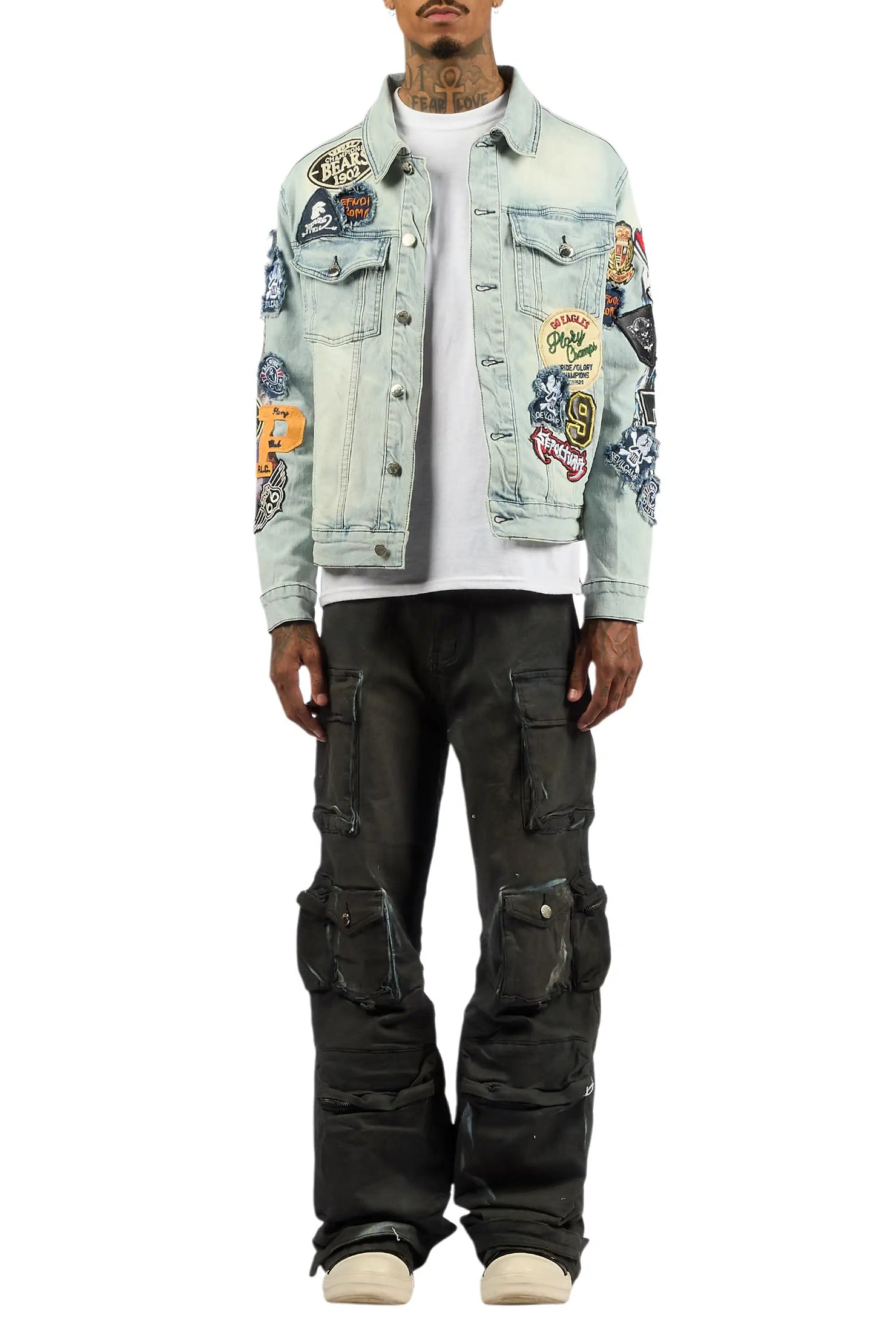 Mahesh Dark Blue Oil Wash Baggy Cargo Jean