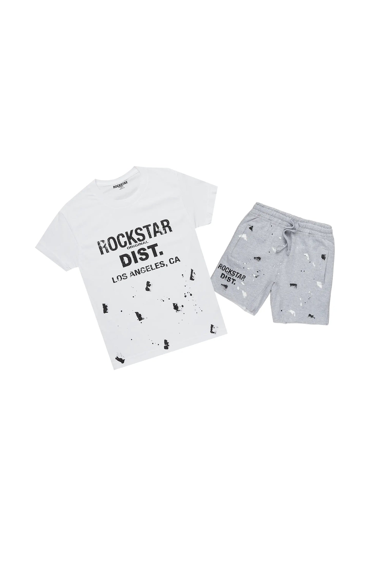 Boys Scottie White/Grey T-Shirt Short Set