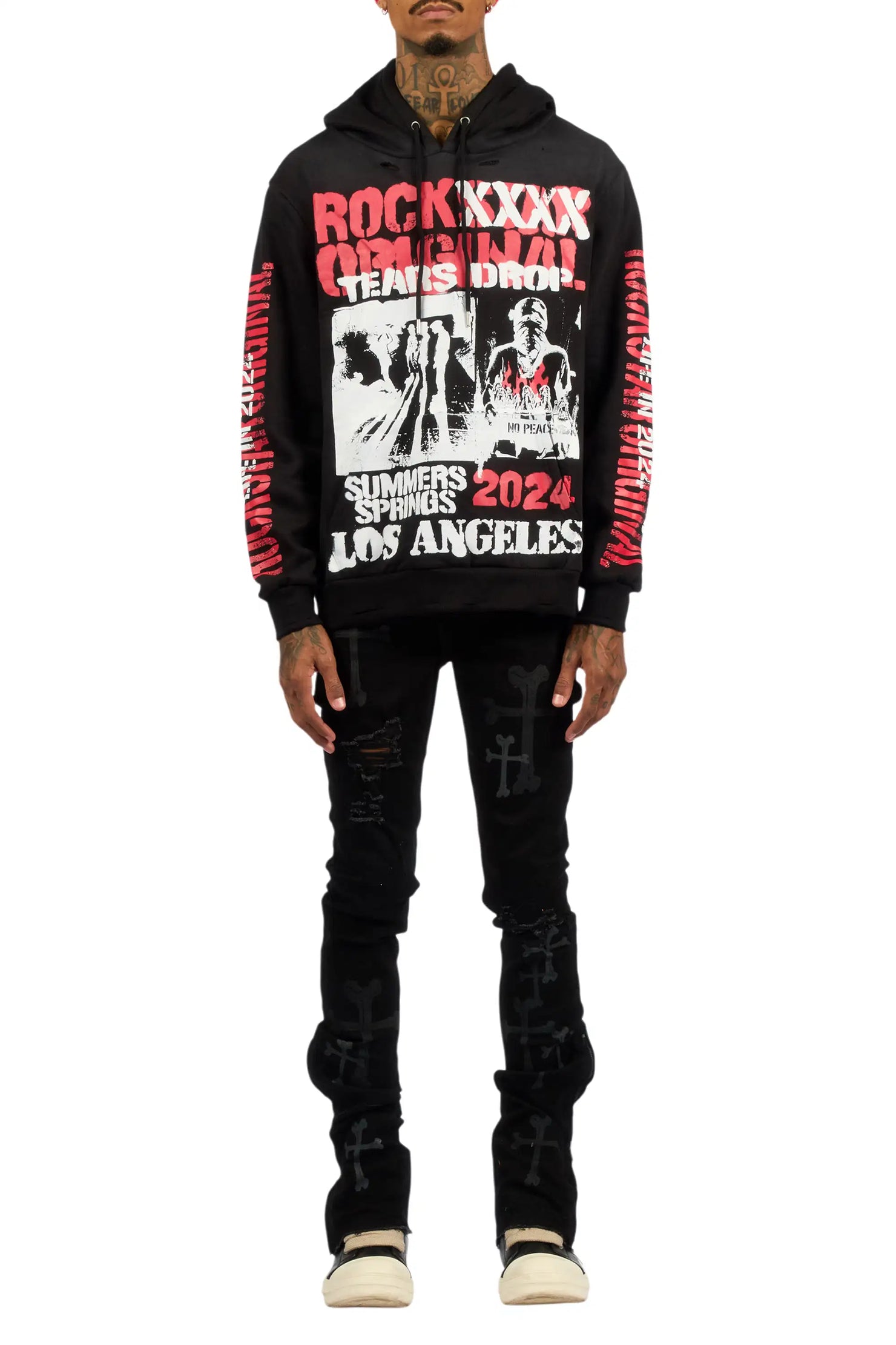 Olivier Ferg Black Stacked Flare Jean