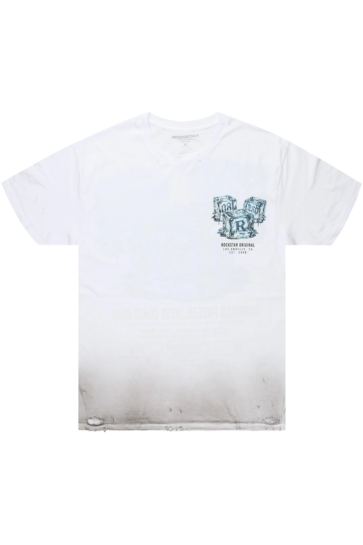 Cubes White Oversized Graphic T-Shirt