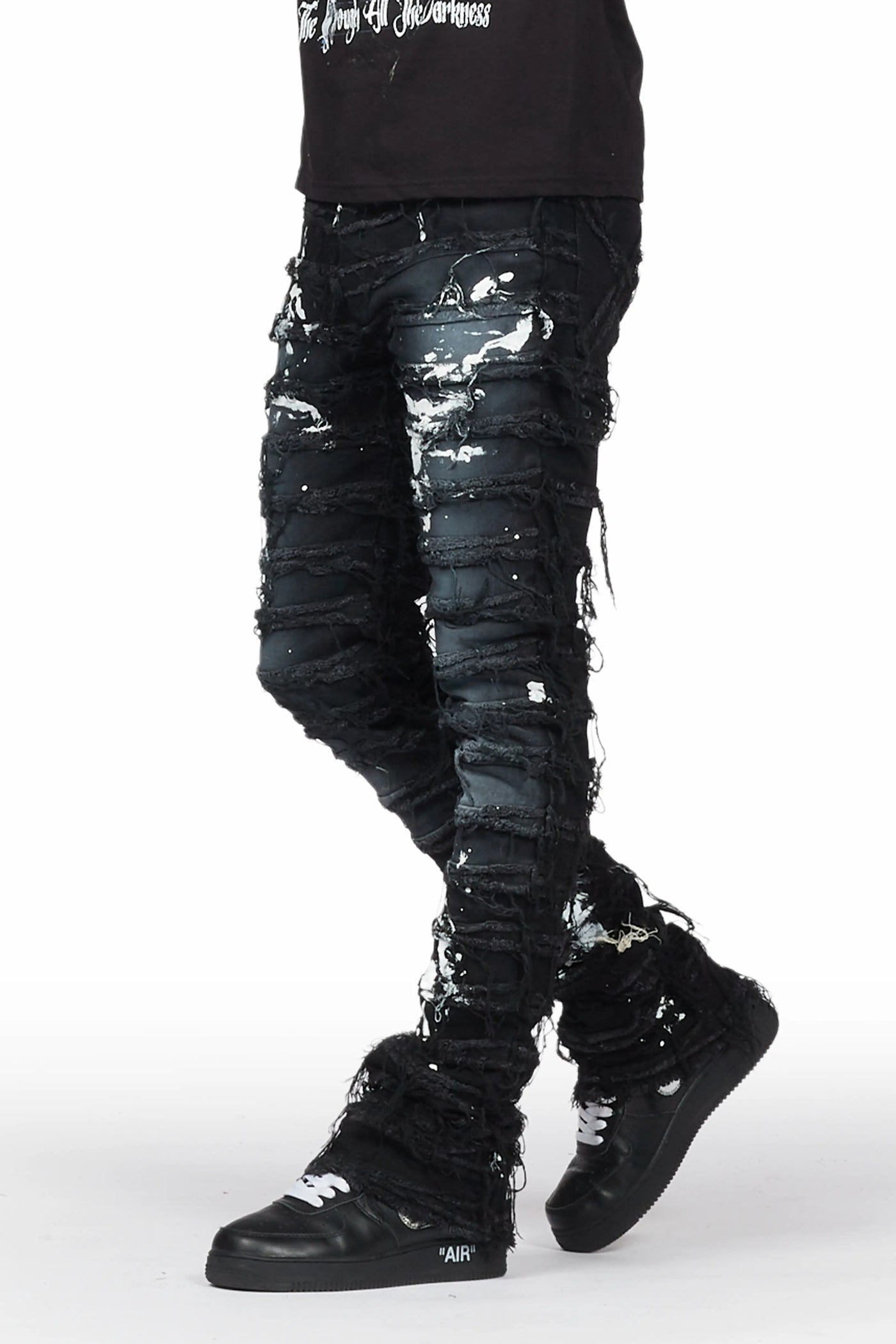 Garson Black Painter Stacked Flare Jean– Rockstar Original