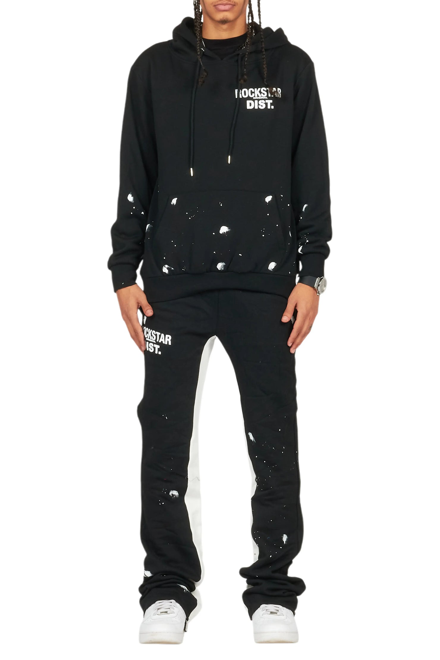 Raffer Black/White Hoodie Baggy Fit Pant Track Set