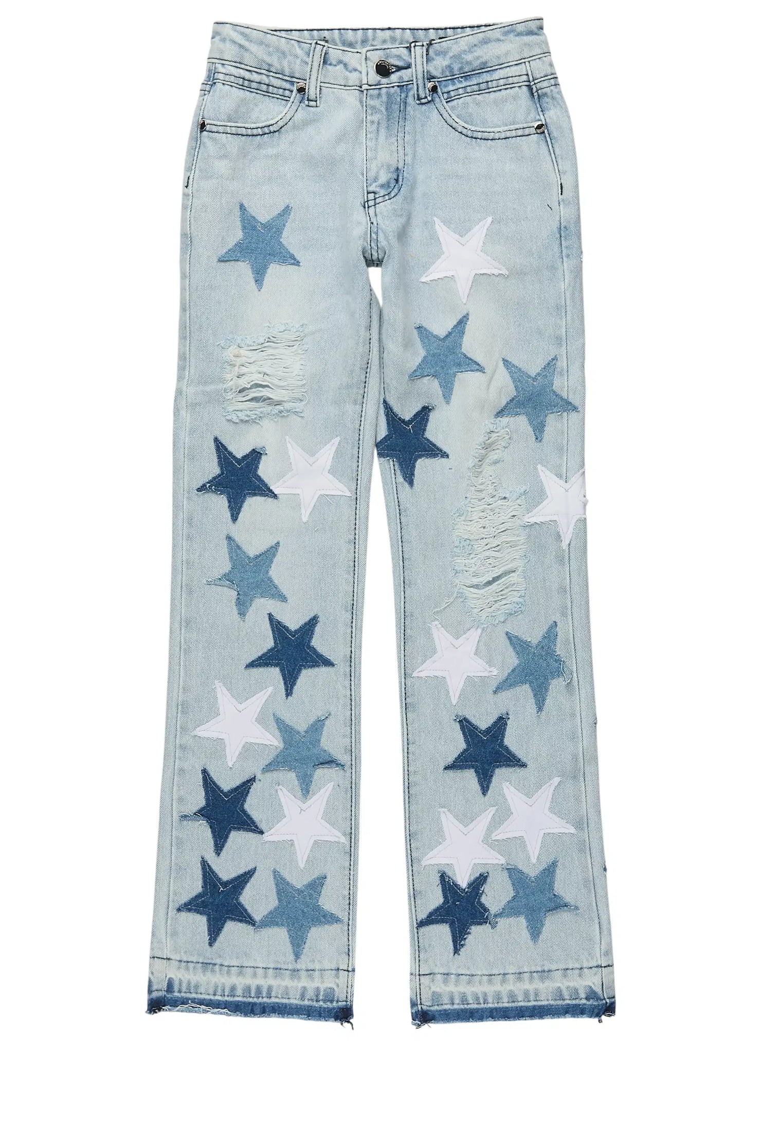 Boys StarLane Light Blue Stacked Flare Jean