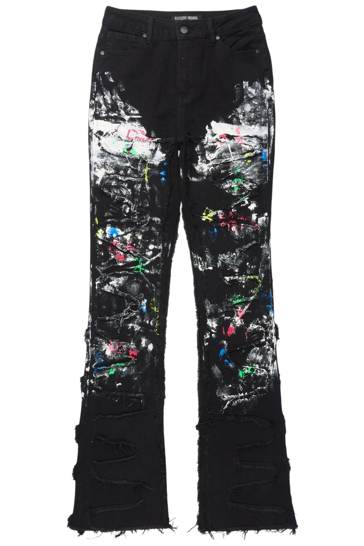 Raeshell Black Painted Stacked Jean