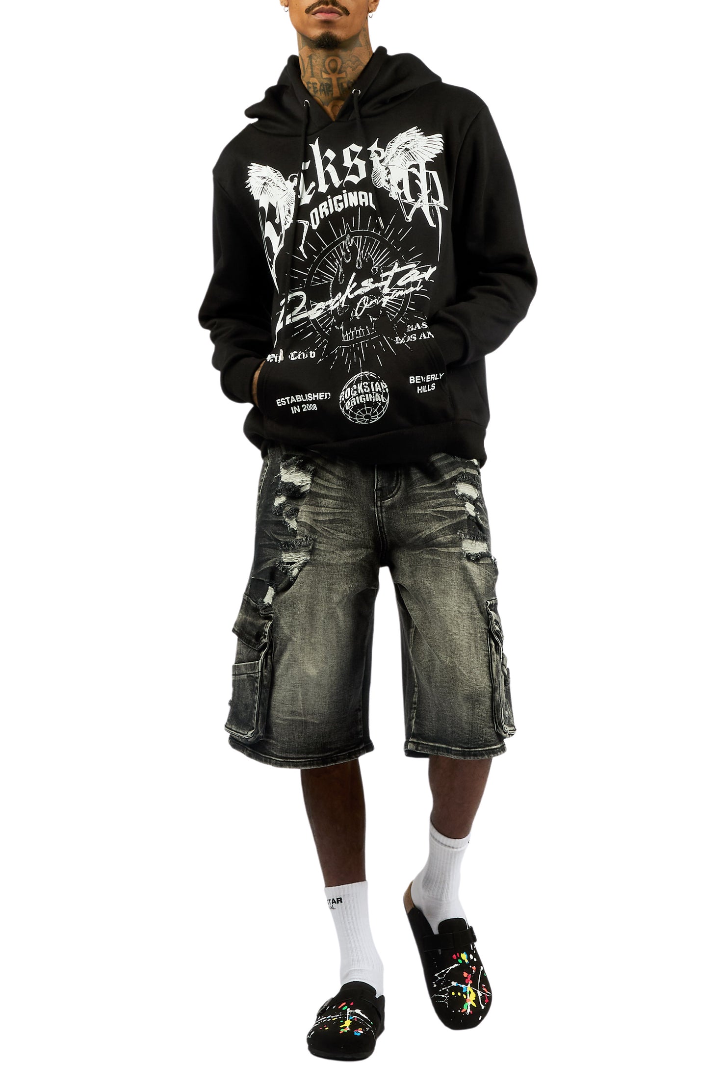 Mens Art Dist Black Suede Mule