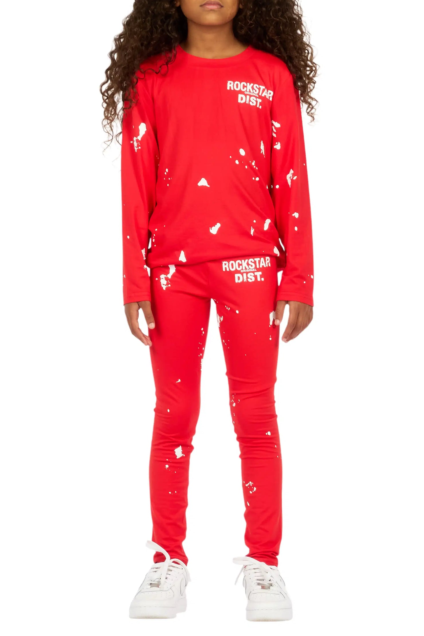 Girls Living For It Red Long Sleeve Lounge Set
