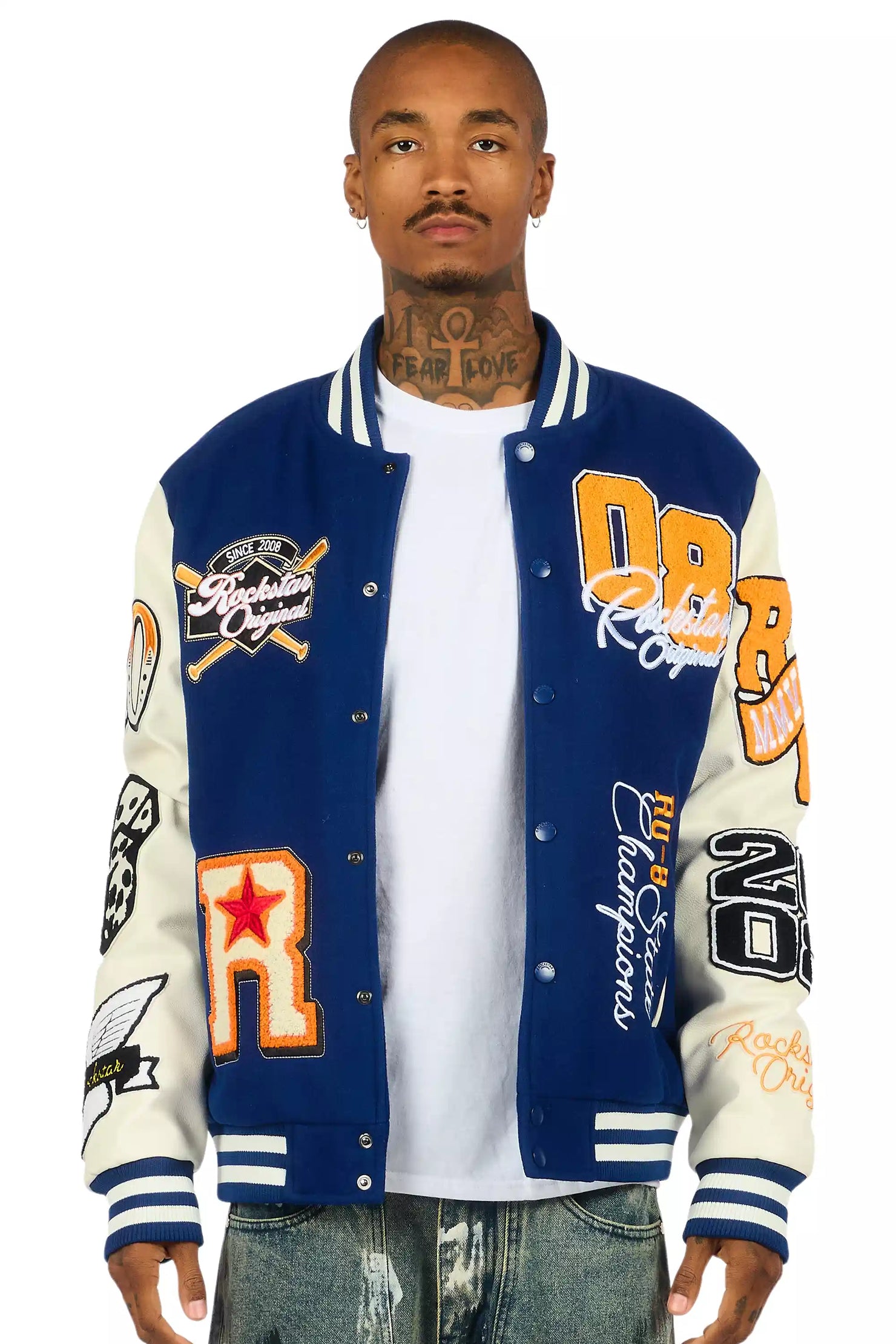 Forbidden Navy Varsity Jacket