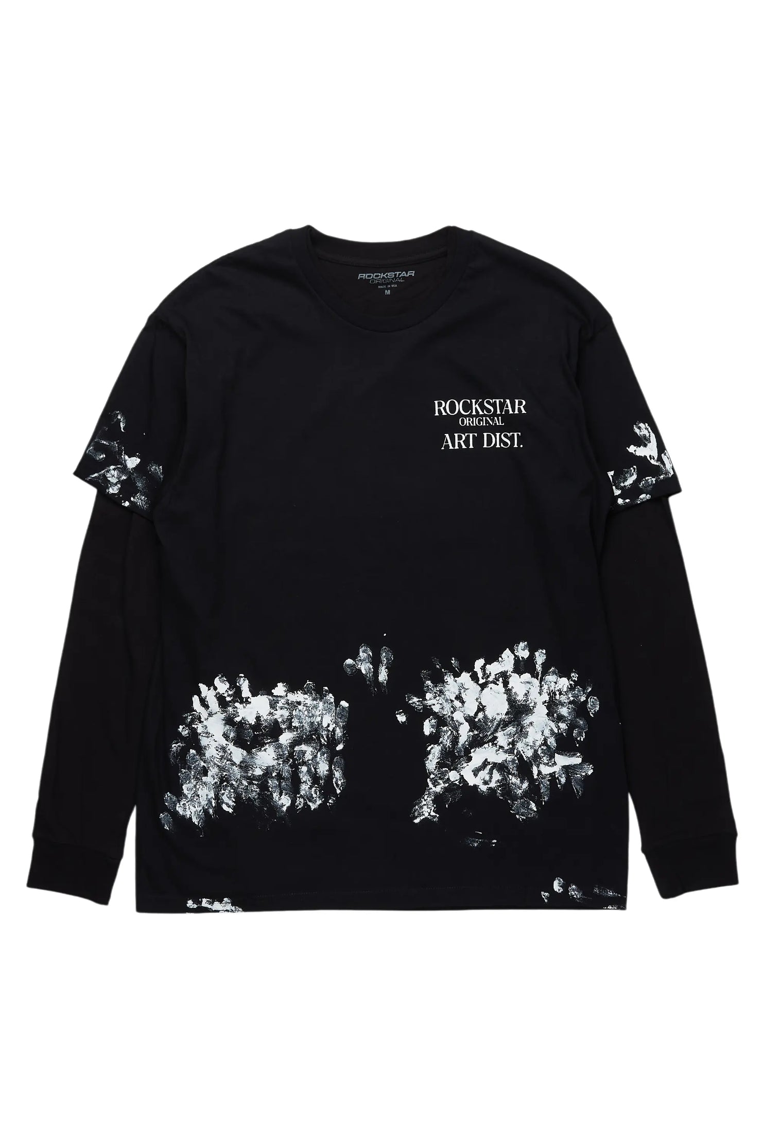 Filipa Black Double Layer Graphic T-Shirt