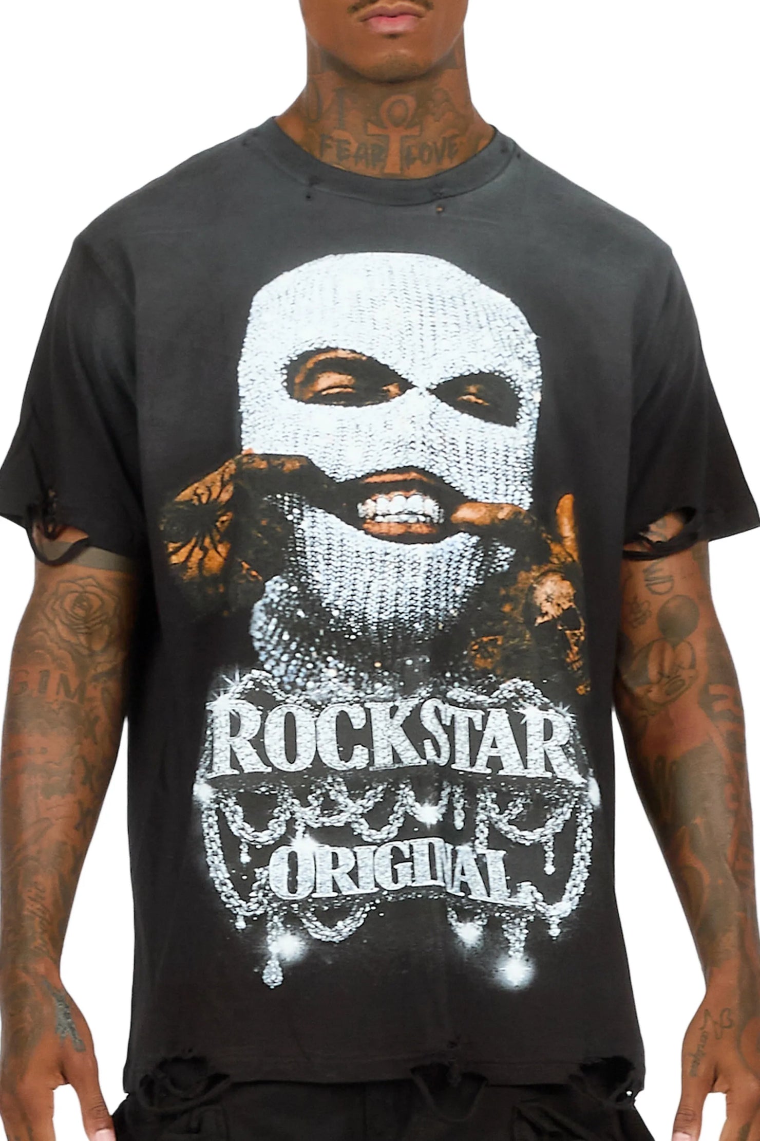 Philes Black Oversized Graphic T-Shirt