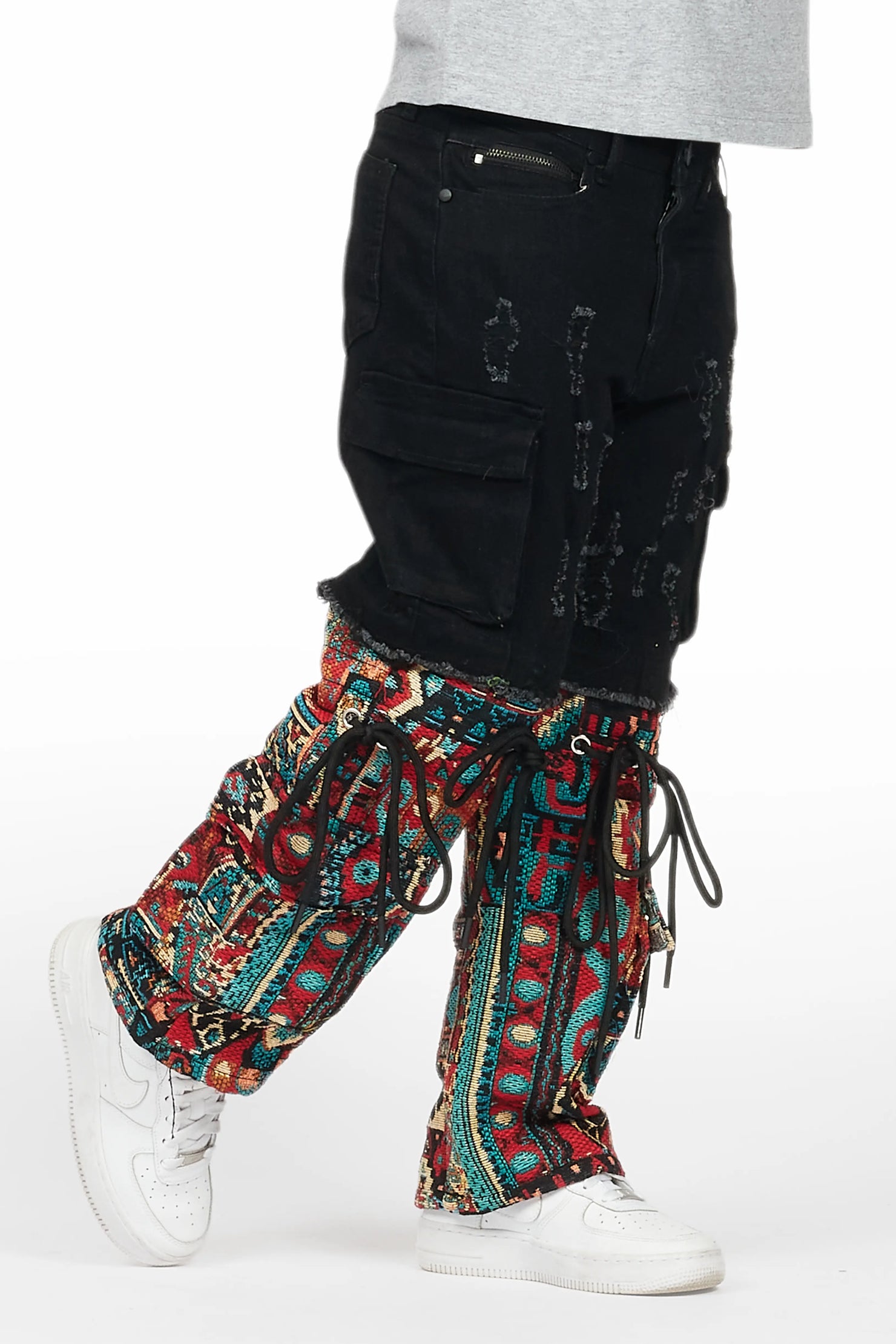 Boys Baatar Jet Black  Baggy Fit Jean