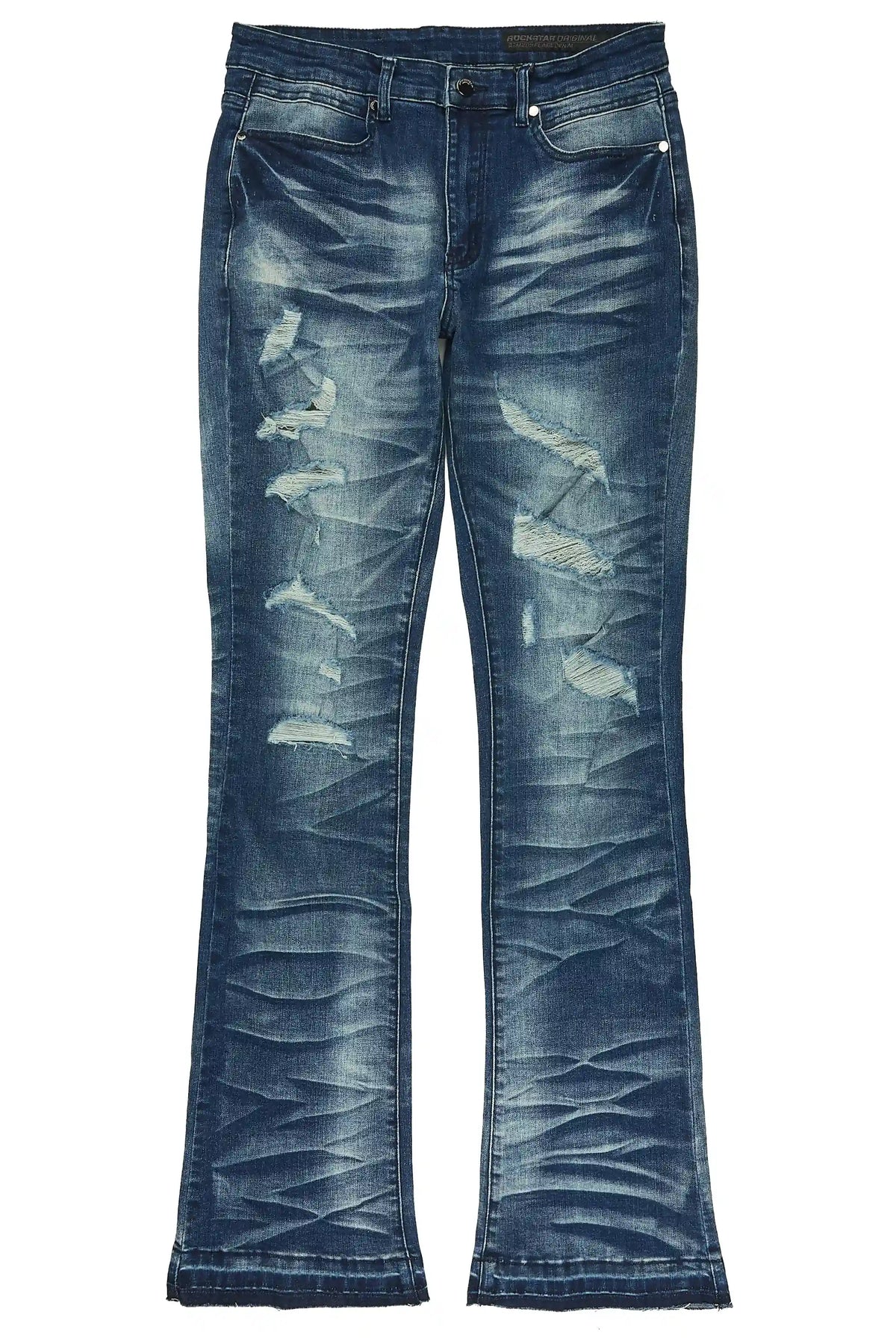 Denning Dark Blue Stacked Jean