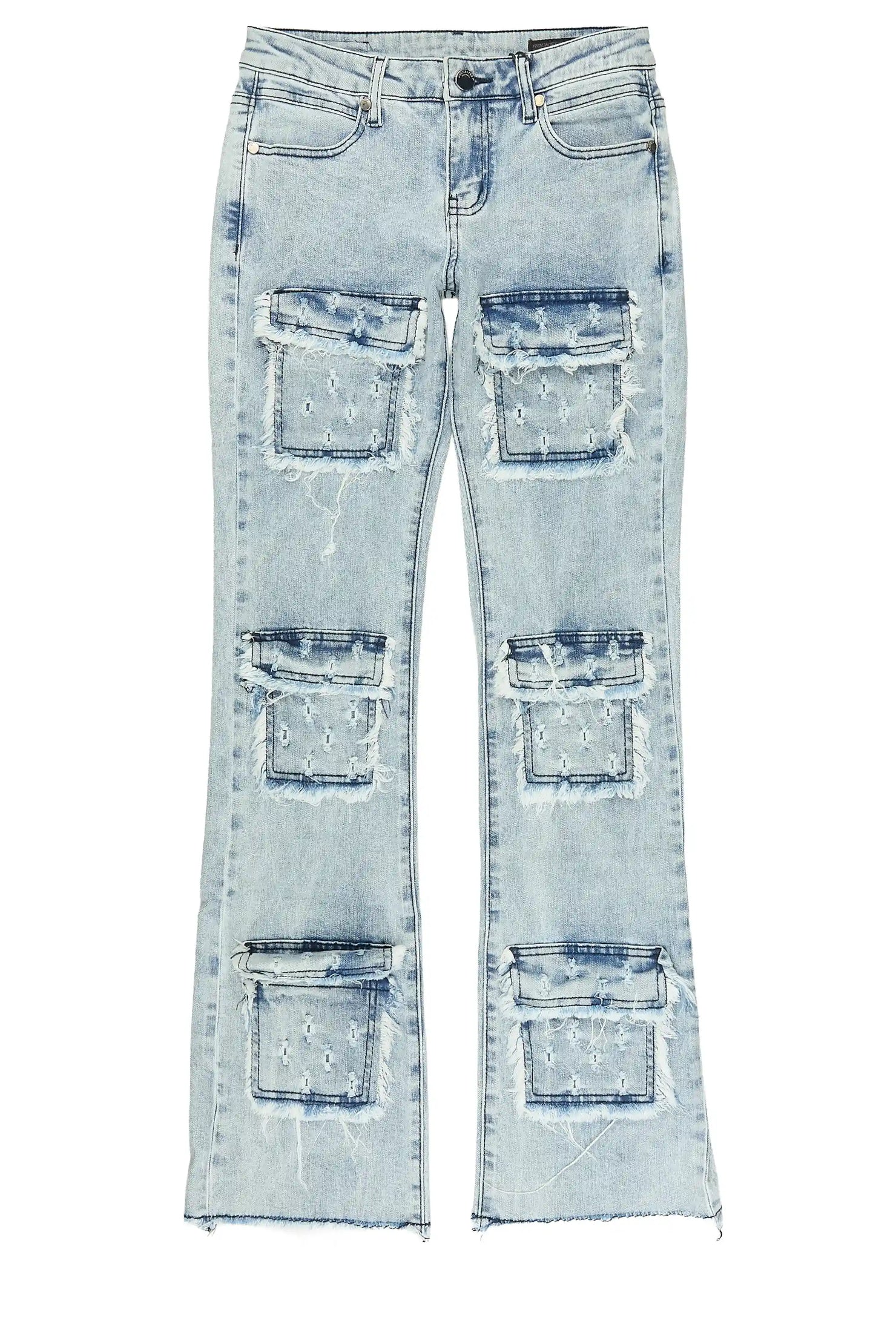 Boys Leonardo Light Blue Stacked Flare Jean