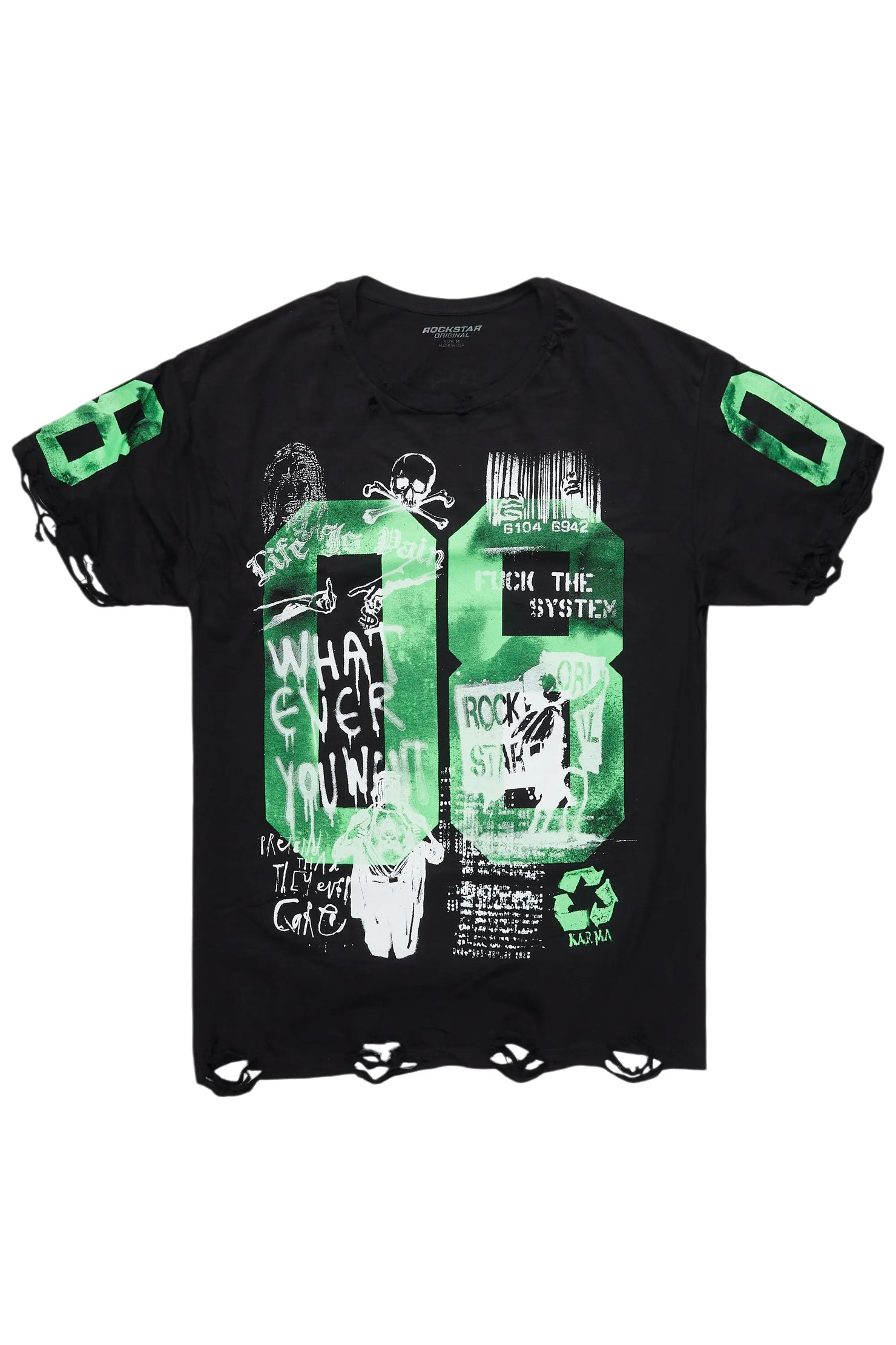 Kammile Black/Green Oversized T-Shirt