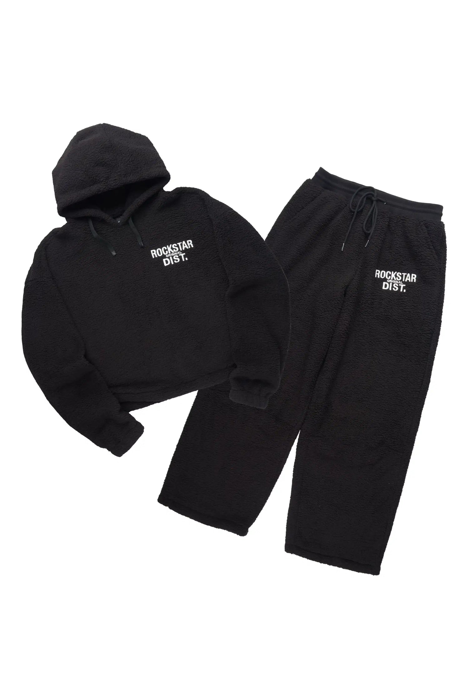 Nykeema Black Sherpa Baggy Fit Track Set