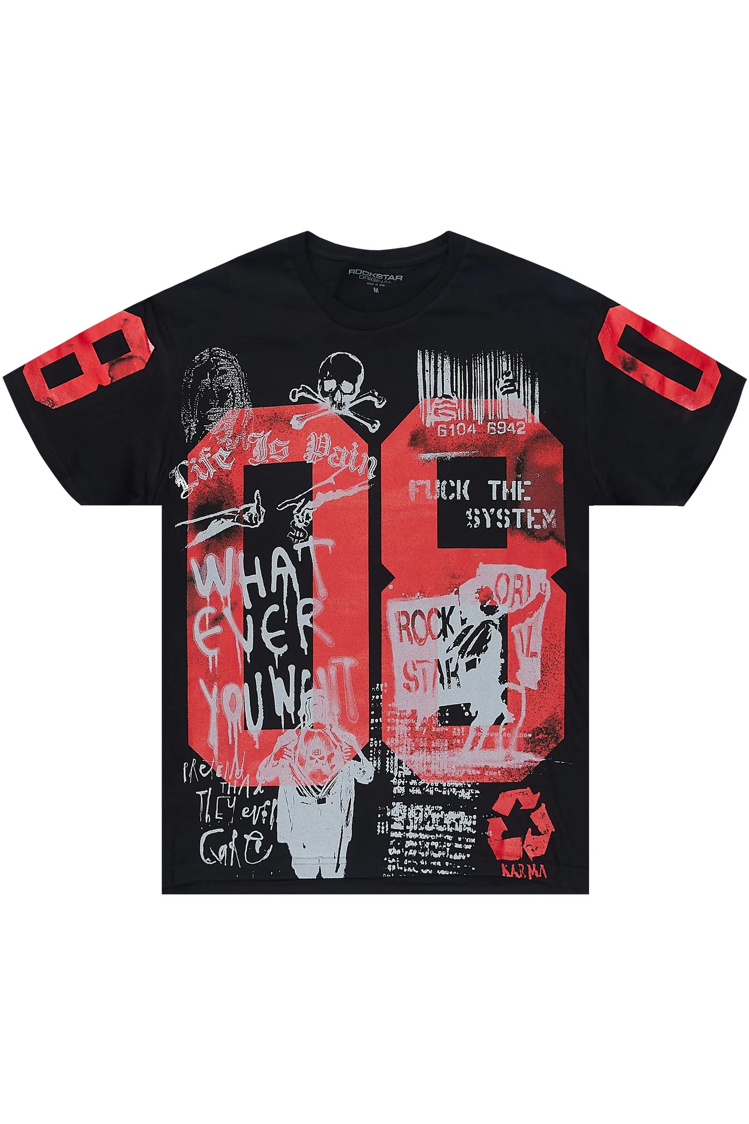 Kammile 3.0 Black/ Red Oversized T-Shirt