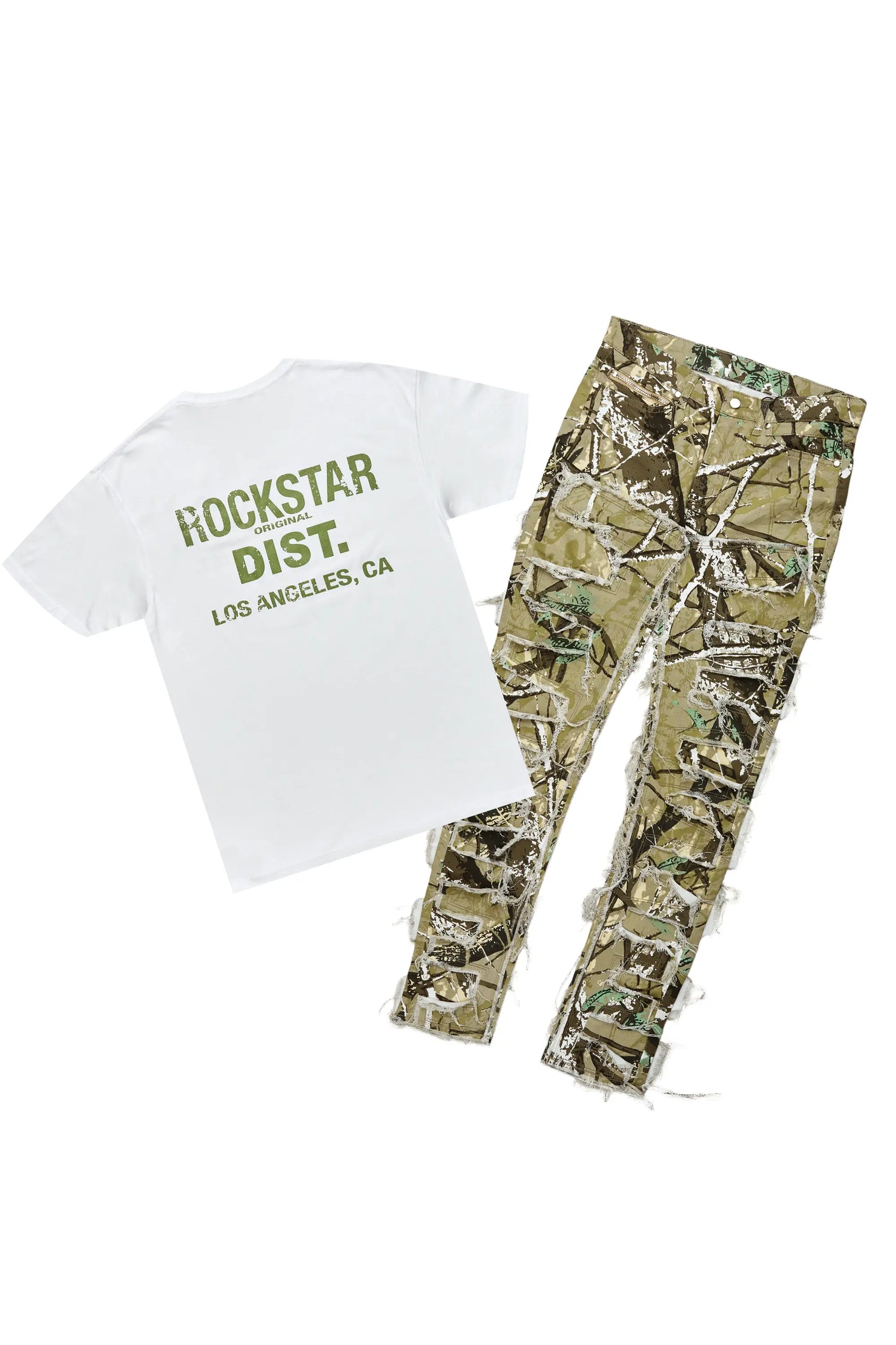 Lake White/Tree Camo T-Shirt/Slim Jean Bundle