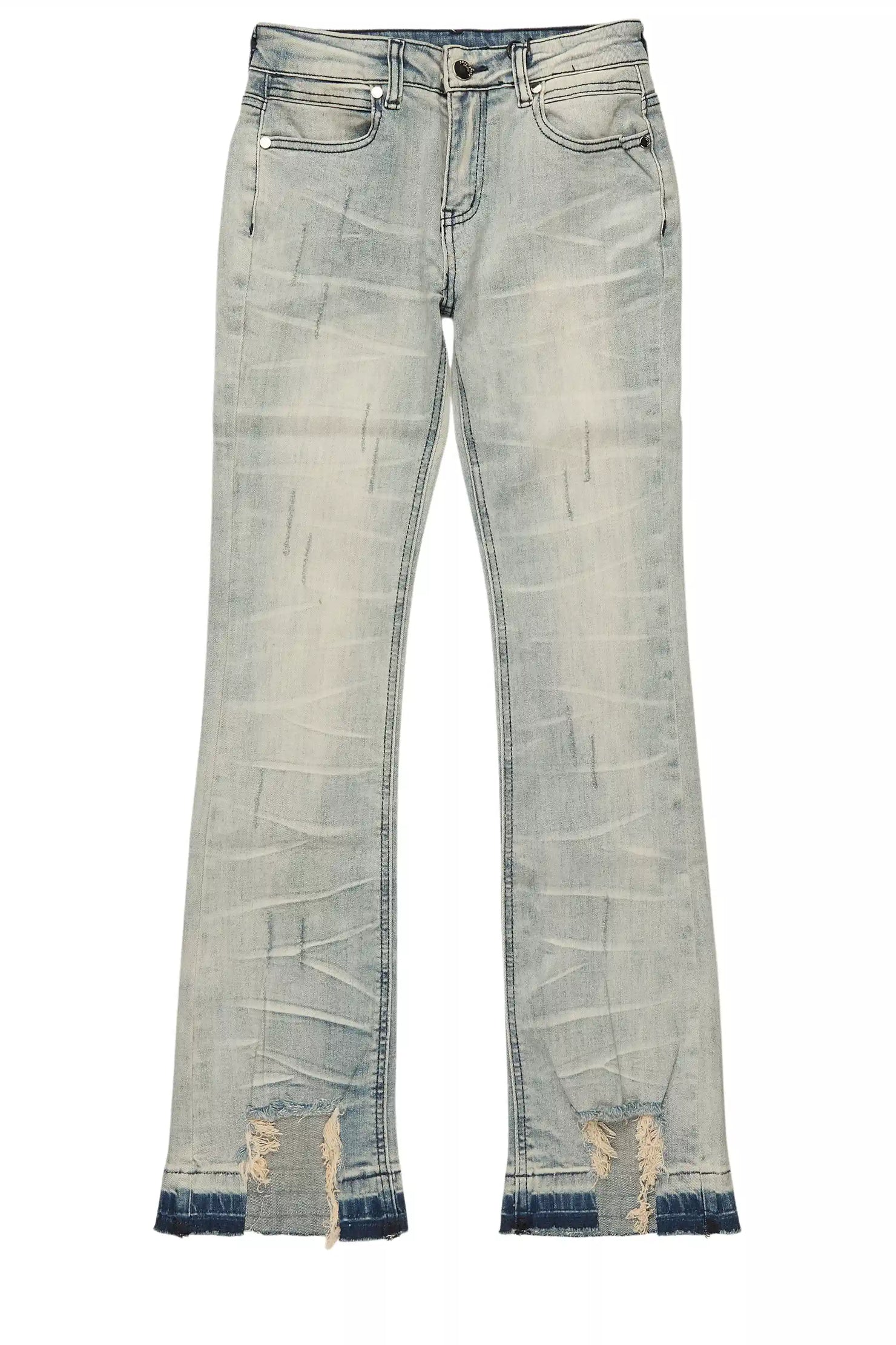 Boys Lakyn Light Wash Slim Stacked Flare Jean