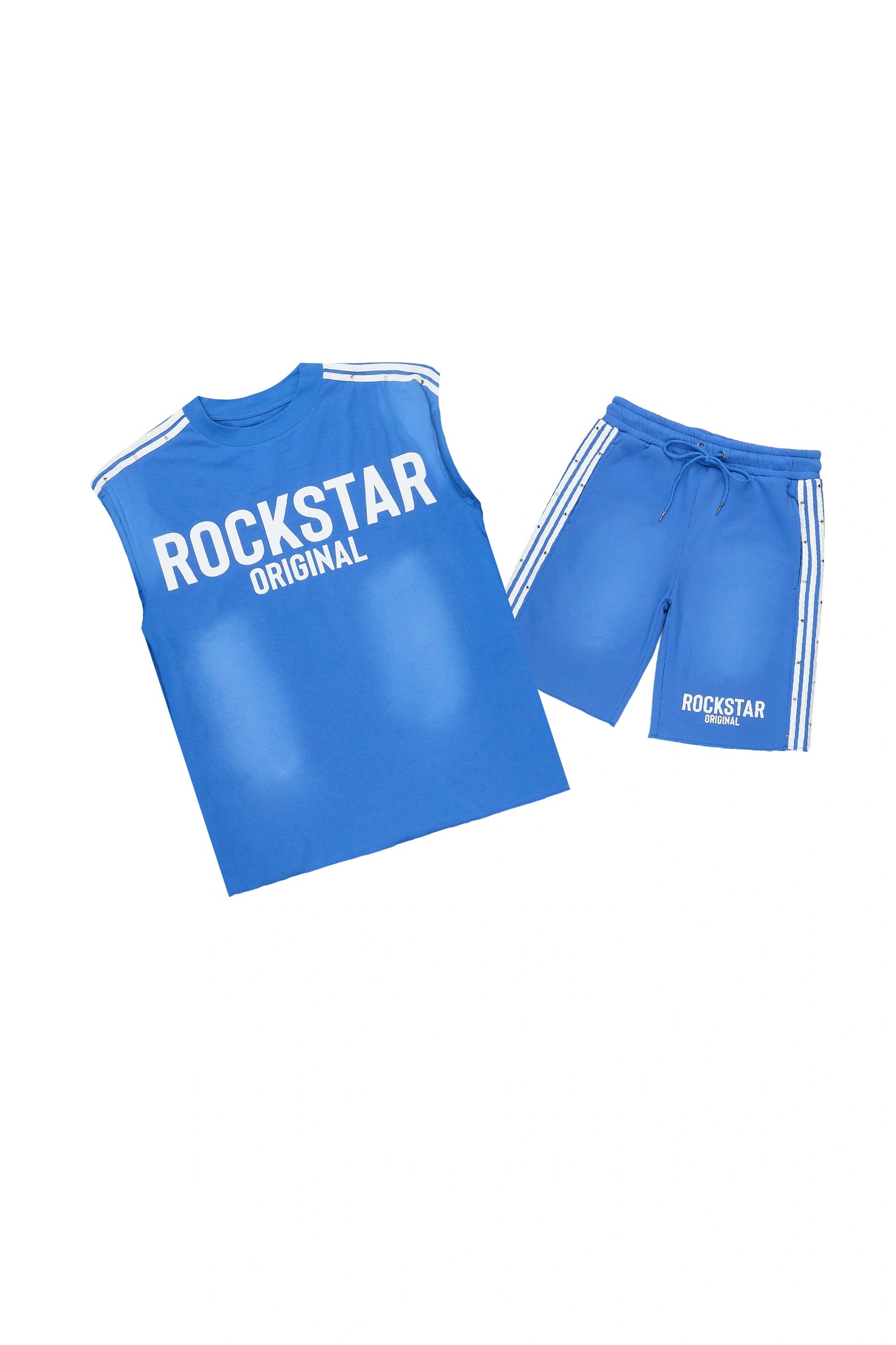 Gulis Royal Rhinestone Cut Sleeve T-Shirt Short Set