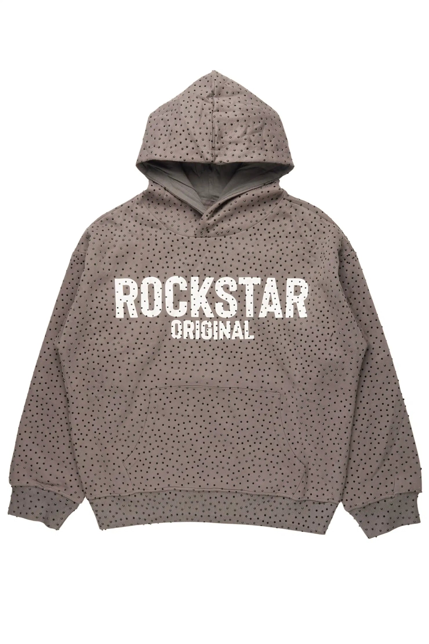 Crystiqa Charcoal/White Rhinestone Hoodie