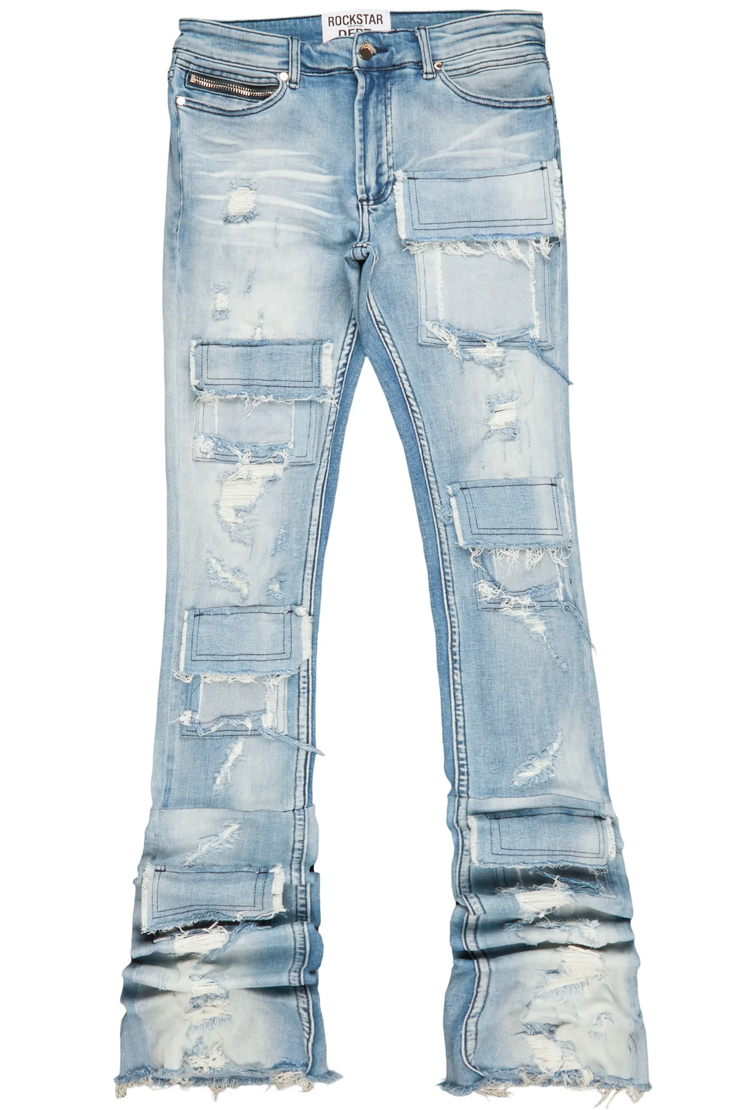 Pooja Blue Super Stacked Flare Jean