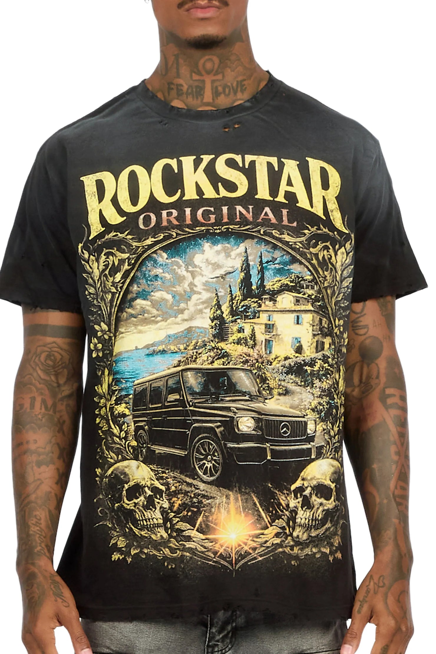 Stovall Black Oversized Graphic T-Shirt