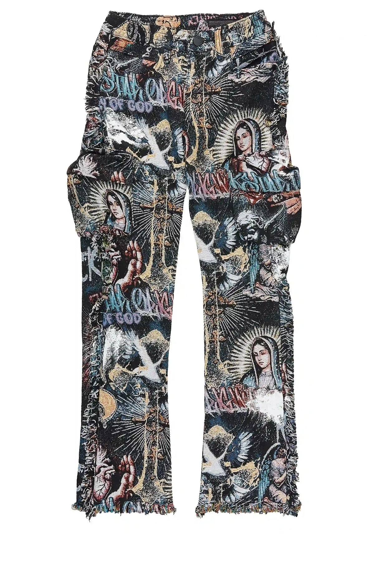 Boys Dalai Multi Stacked Tapestry Flare Jean